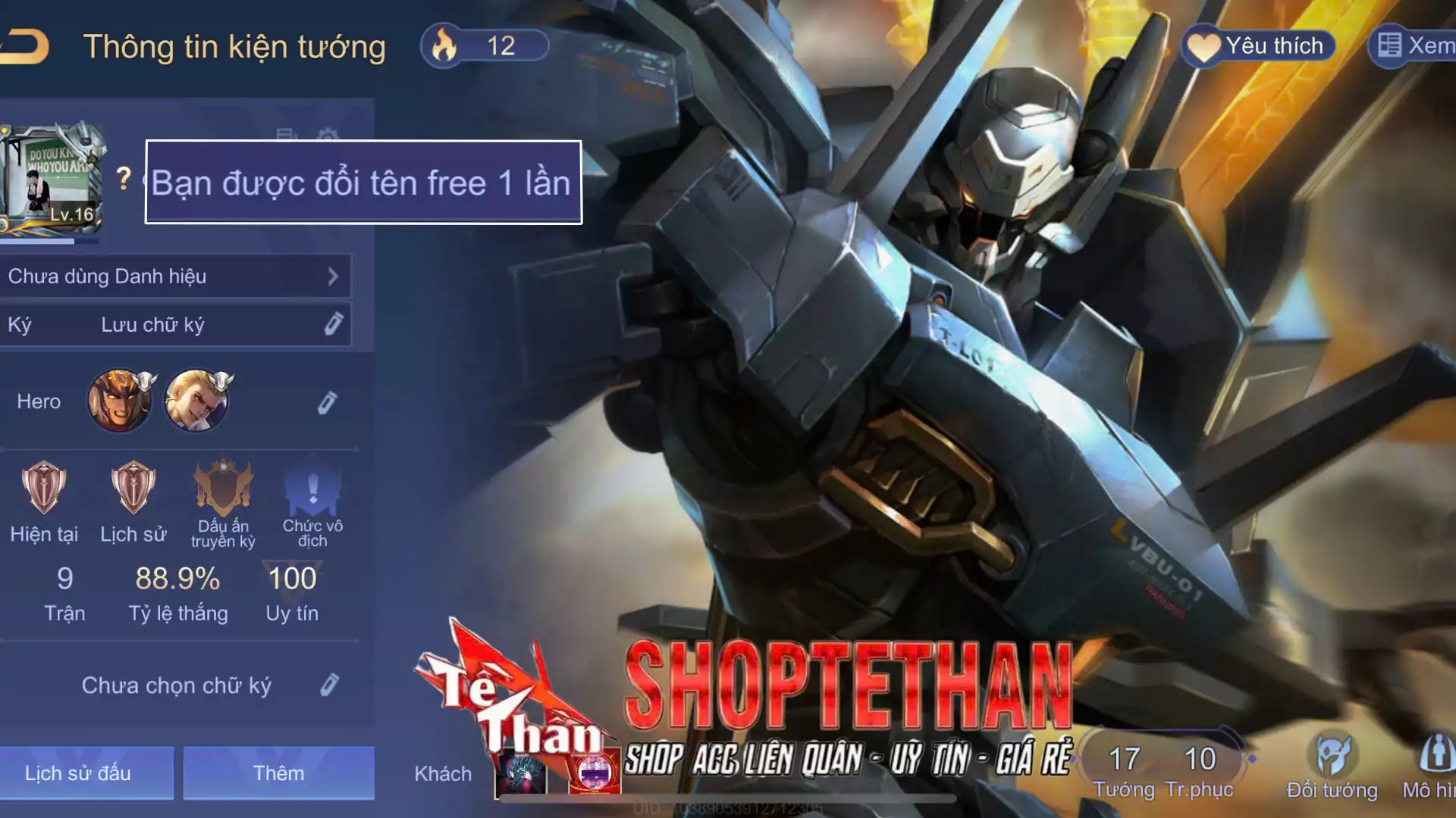 Lữ Bố Tư lệnh Robot...TRẮNG THÔNG TIN
