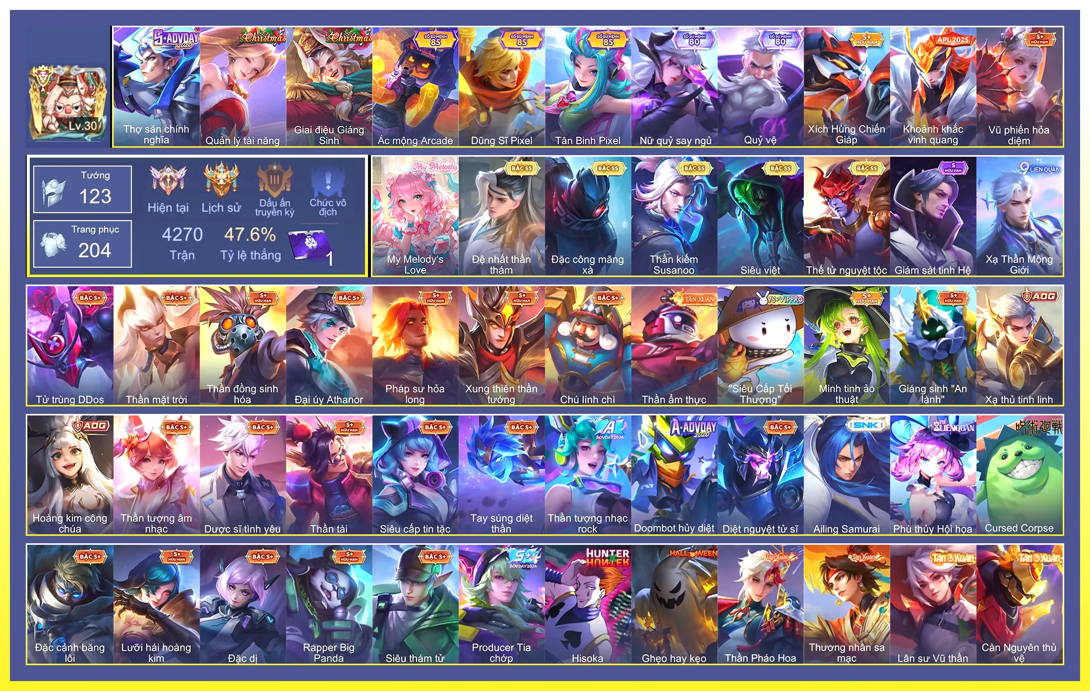 Valhein Đệ nhất thần thám, Yorn Thế Tử Nguyệt Tộc, Richter Kiếm thần Susanoo, Raz Siêu việt, Quillen Đặc công mãng xà…