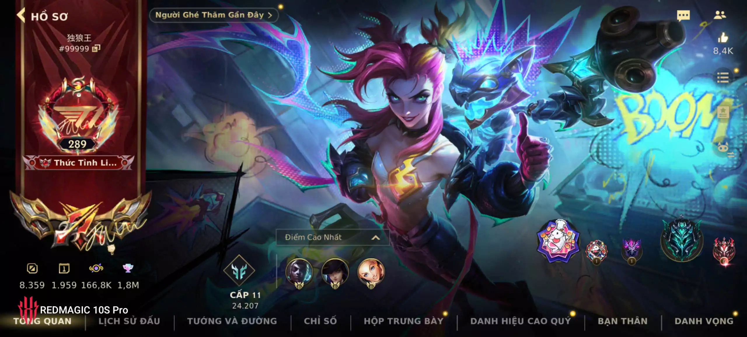 ACC TỐC CHIẾN FULL SKIN, 2 PET TÍM, 166.8K ĐIỂM BỘ SƯU TẬP, CÓ NHIỀU PHỤ KIỆN HIẾM ĐẮT TIỀN