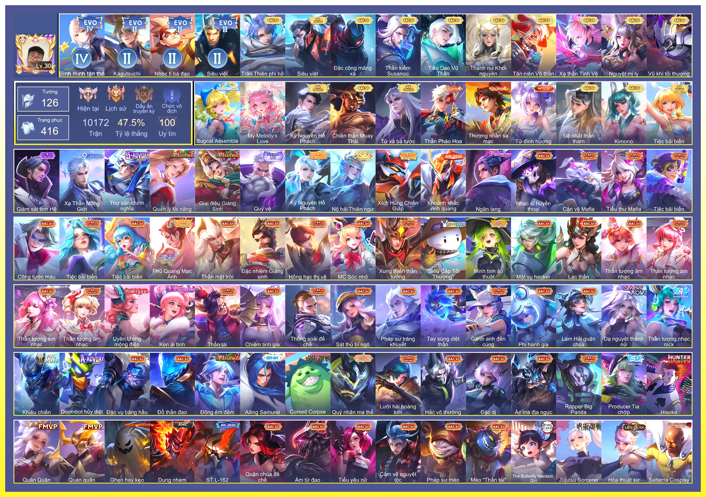 Butter Evo 4, Flo hổ phách, Raz thái, Paine bá tước, Valhein thần thám…