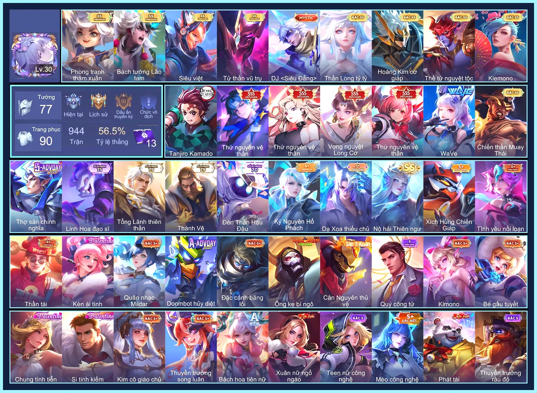 Yan Tanjiro Kamado, Valhein Thứ Nguyên Vệ Thần, Lauriel Thứ nguyên vệ thần, Violet Thứ nguyên vệ thần, Violet Vọng nguyệt Long Cơ... CHỈ CÀI SDT