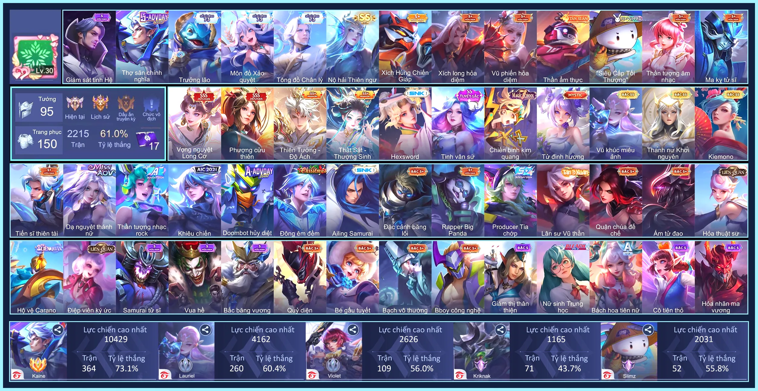 Billow Thiên Tướng - Độ Ách, Charlotte Hexsword, Butterfly Phượng Cửu Thiên, Violet Vọng nguyệt Long Cơ... CHỈ CÀI SDT