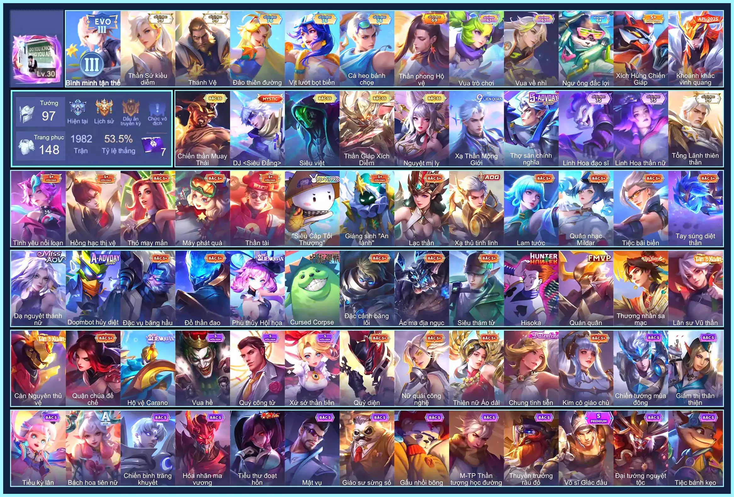 Ngộ Không Thần Giáp Xích Diễm, Raz Chiến thần Muay Thái, Raz Siêu việt, Richter Thần Kiếm Susanoo, Liliana Nguyệt mị ly...MỖI SĐT