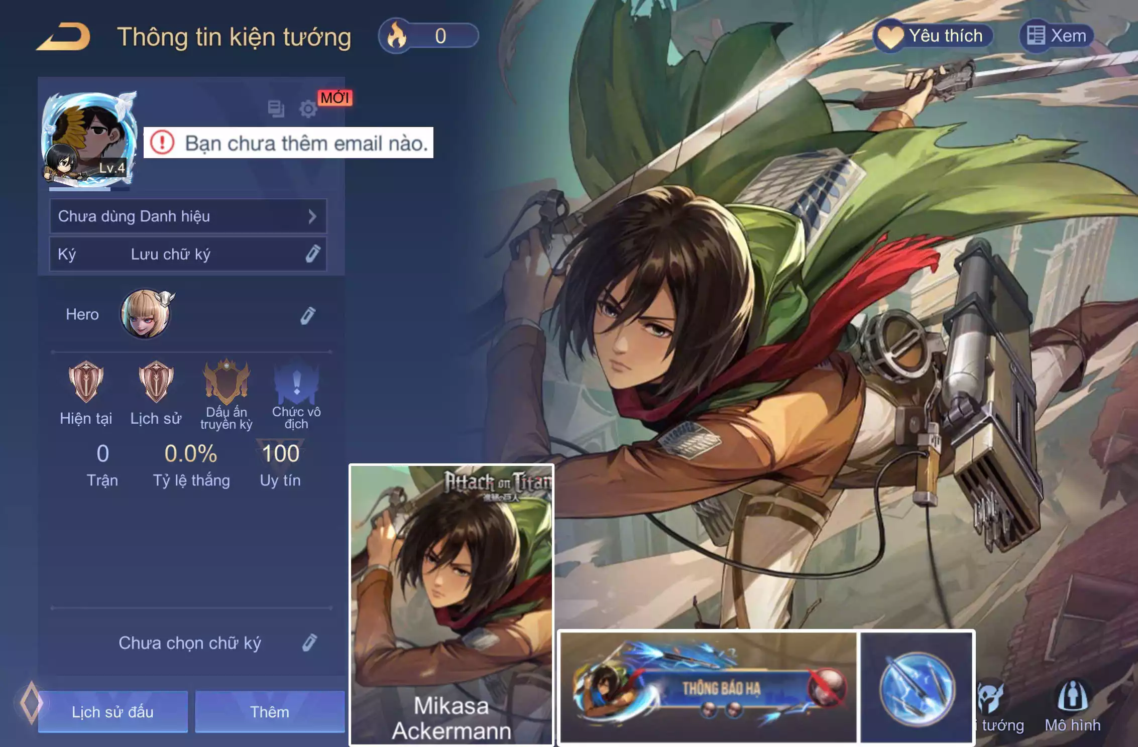 ACC REG: Aoi Mikasa Ackermann, full phụ kiện, free đổi tên, trắng thông tin