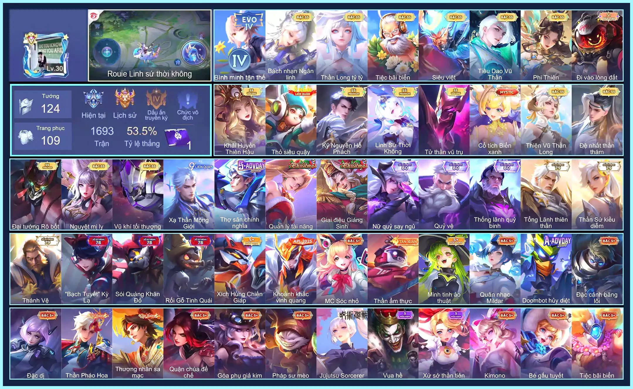 but 4, TelAnnas Thiên Vũ Thần Long, Valhein Vũ khí tối thượng, Valhein Đệ nhất thần thám, Violet Thần long tỷ tỷ, Ilumia Khải Huyền Thiên Hậu, Gildur Tiệc Bãi Biển, Liliana Nguyệt mị ly, Tulen Tiêu Dao Vũ Thần, Maloch Đại Tướng Robot, Ngộ Không Siêu việt, Florentino Kỷ Nguyên Hổ Phách, Sephera Bách nhạn ngân linh, Rouie Linh Sứ Thời Không, Lauriel Phi thiên, Hayate Tử thần vũ trụ...