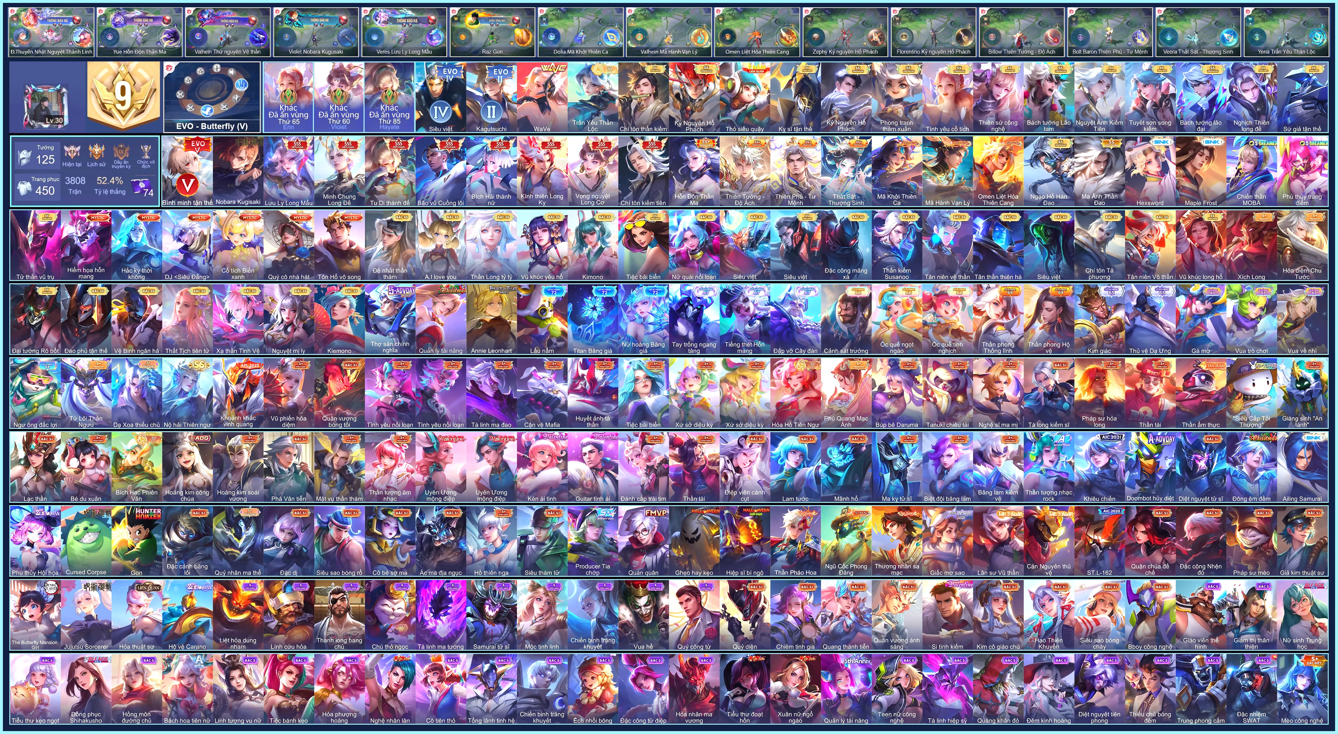 (VIP 9) Violet Nobara Kugisaki,  Violet Vọng nguyệt Long Cơ, Triệu Vân Minh Chung Long Đế, Hayate Tu Di Thánh Đế, Raz Bão vũ Cuồng lôi, Tulen Chí tôn kiếm tiên, Veres Lưu ly Long mẫu, Bijan Kình thiên Long Kỵ, Airi Bích hải thánh nữ... CHỈ CÀI SDT