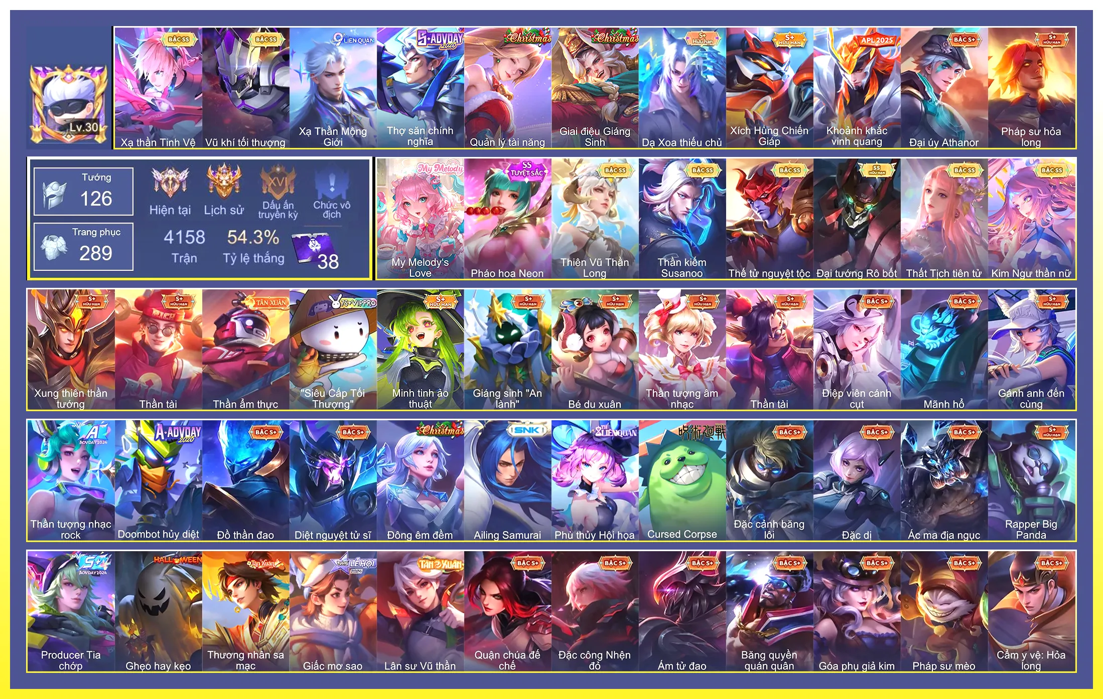 Valhein Vũ khí tối thượng, TelAnnas Thiên Vũ Thần Long, Butterfly Kim ngư thần nữ, Maloch Đại Tướng Robot, Yorn Thế Tử Nguyệt Tộc, Laville Xạ Thần Tinh Vệ, Richter Thần Kiếm Susanoo, Điêu Thuyền Thất Tịch Tiên Tử…