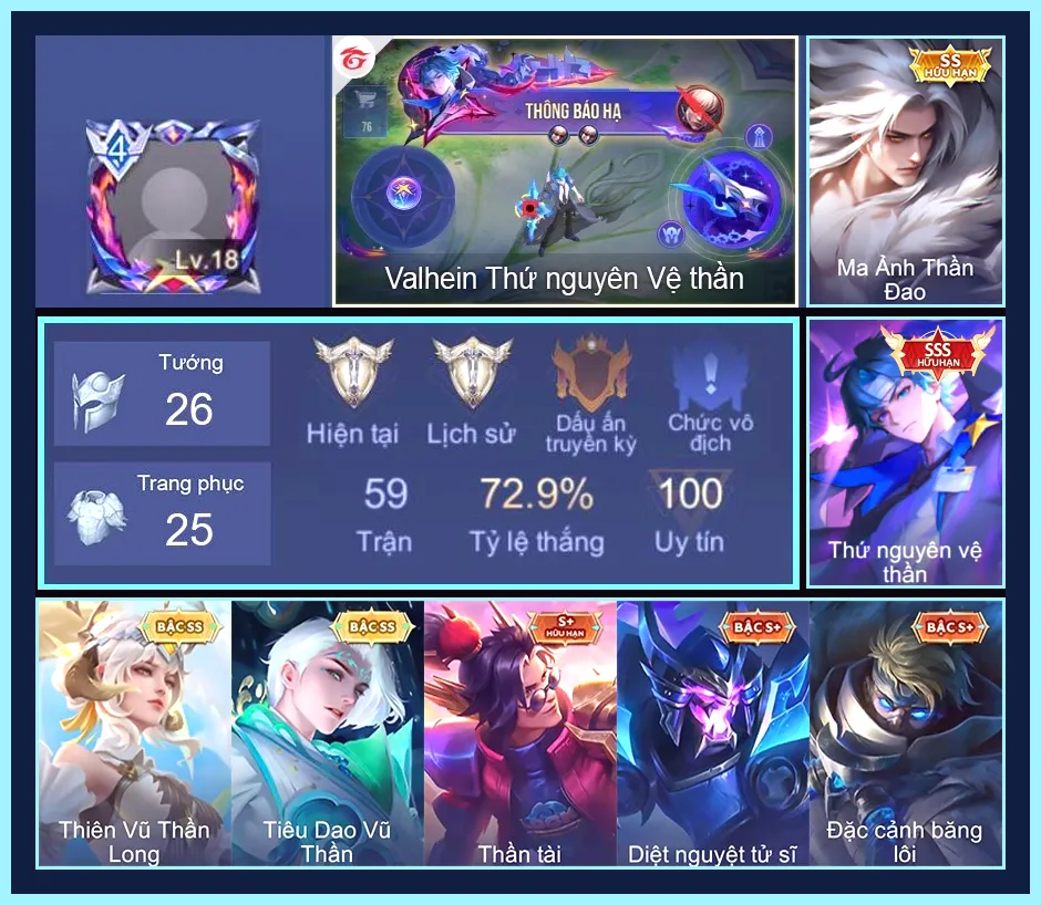 Valhein Thứ Nguyên Vệ Thần full phụ kiện, TelAnnas Thiên Vũ Thần Long, Tulen Tiêu Dao Vũ Thần, Volkath Ma Ảnh Thần Đao... CHỈ CÀI SDT
