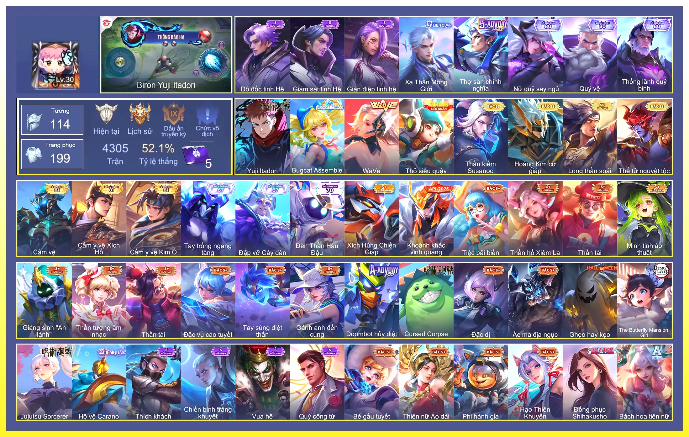 Lindis Đồng phục Shihakusho, Capheny Bugcat Assemble, Ishar Capoo Boom, Biron Yuji Itadori…