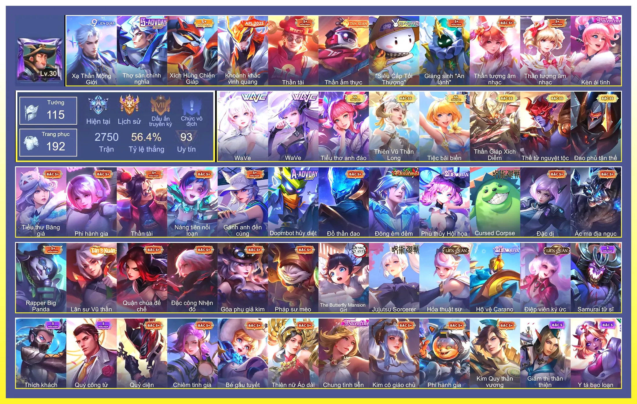 Yorn Thế Tử Nguyệt Tộc, Điêu Thuyền WaVe, TelAnnas Thiên Vũ Thần Long, Violet Tiệc bãi biển, Liliana Tiểu thơ anh đào, Omen Đao phủ tận thế, Sinestrea WaVe, Ngộ Không Thần Giáp Xích Diễm…