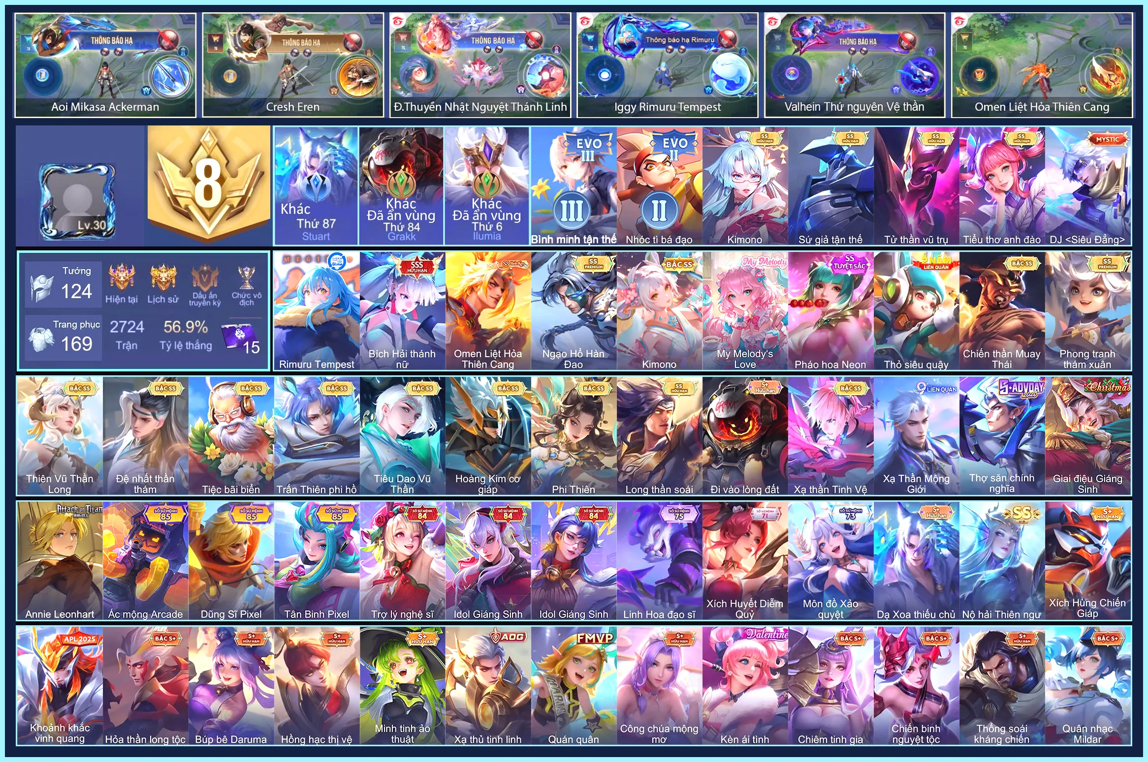 (VIP 8) MÁC CHIẾN THẦN, Iggy Rimuru Tempest, Airi Bích hải thánh nữ... CHỈ CÀI SDT
