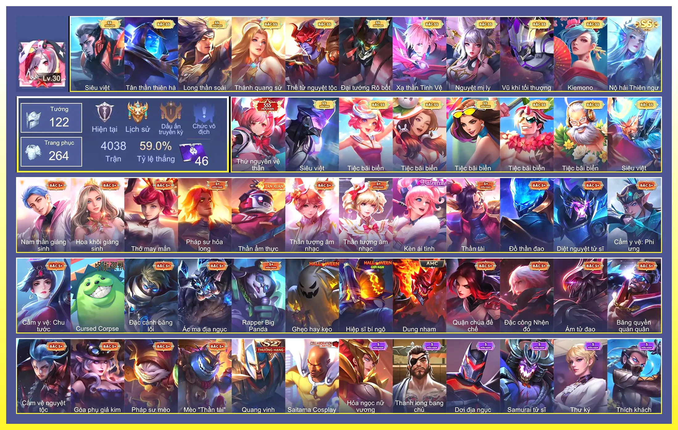 Yorn Thế Tử Nguyệt Tộc, Yorn Long thần soái, Điêu Thuyền Tiệc bãi biển, Liliana Nguyệt mị ly, Tulen Tân Thần Thiên Hà, Ilumia Nộ hải Thiên ngư, Laville Xạ Thần Tinh Vệ…