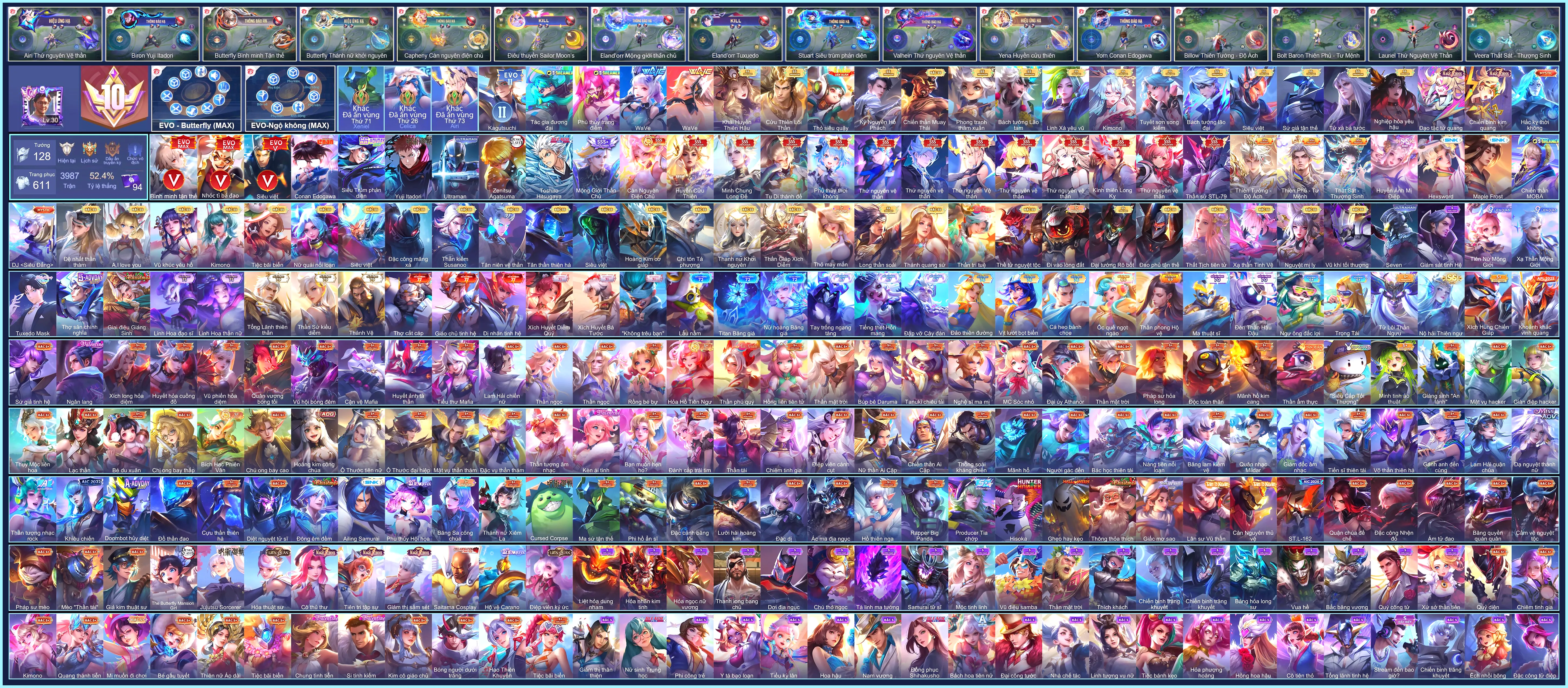 Ảnh (VIP 10) Bright Toshiro Hitsugaya, Ryoma Ultraman, Murad Zenitsu Agatsuma, Agatsuma, Charlotte Hexsword, Valhein Thứ Nguyên Vệ Thần, Krixi Phù Thuỷ Thời Không, Nakroth thứ nguyên vệ thần, Yena Huyền cửu thiên, Capheny Càn Nguyên Điện Chủ, Elandorr Mộng Giới Thần Chủ... CHỈ CÀI SDT