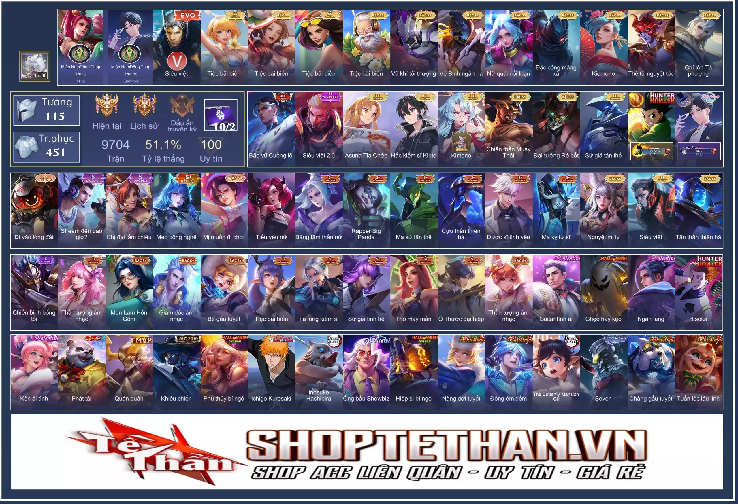 Ảnh Raz SSS, Allain kirito + Asuna v1, Murad tuyệt sắc, Veres kimono, Raz thái/Gon, Elsu tận thế, Zata chí tôn, Nak EVO 5...