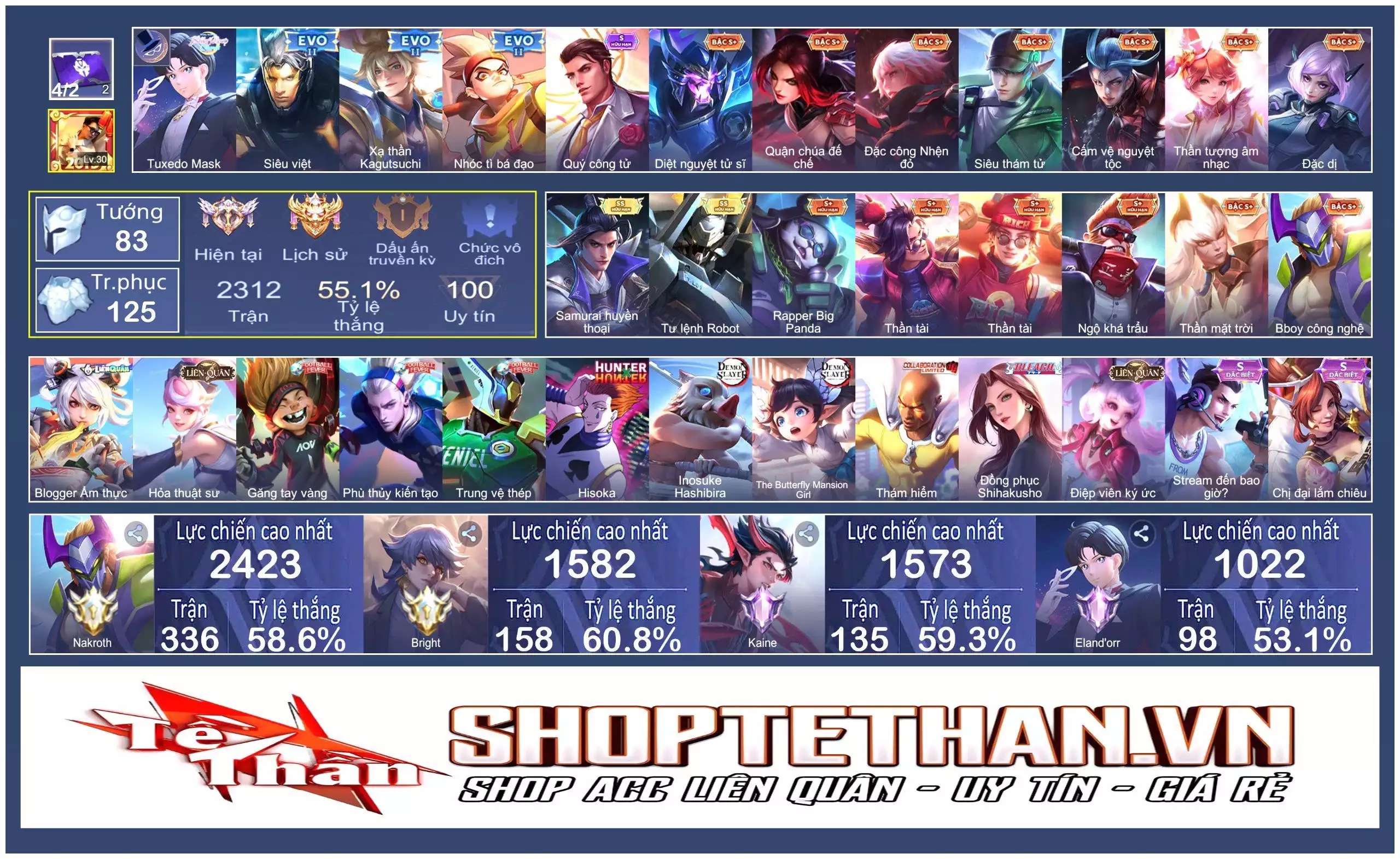 Ảnh Ryoma samurai, Lubu robot, Nak/Khỉ/Val EVO 2, Elandorr tuxedo...