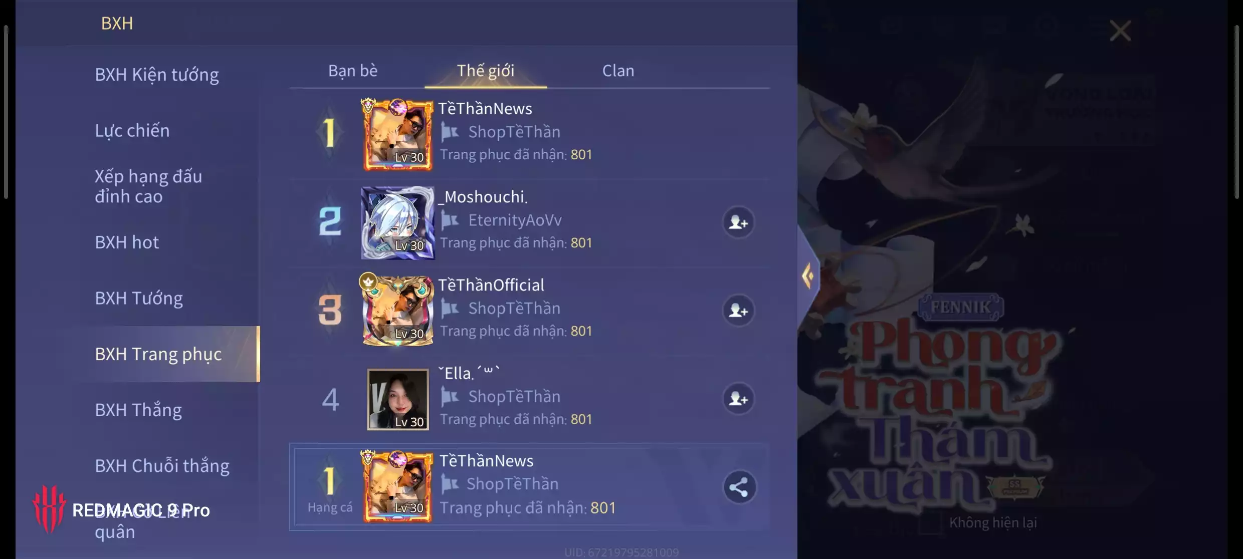 Ảnh FULL SKIN, FULL ẤN CAO THỦ, CỤC VÀNG HAYATE, KHUNG VIỀN THẾ GIỚI, CÓ AVATAR, DƯ 8K QH, THÔNG TIN ĐẸP