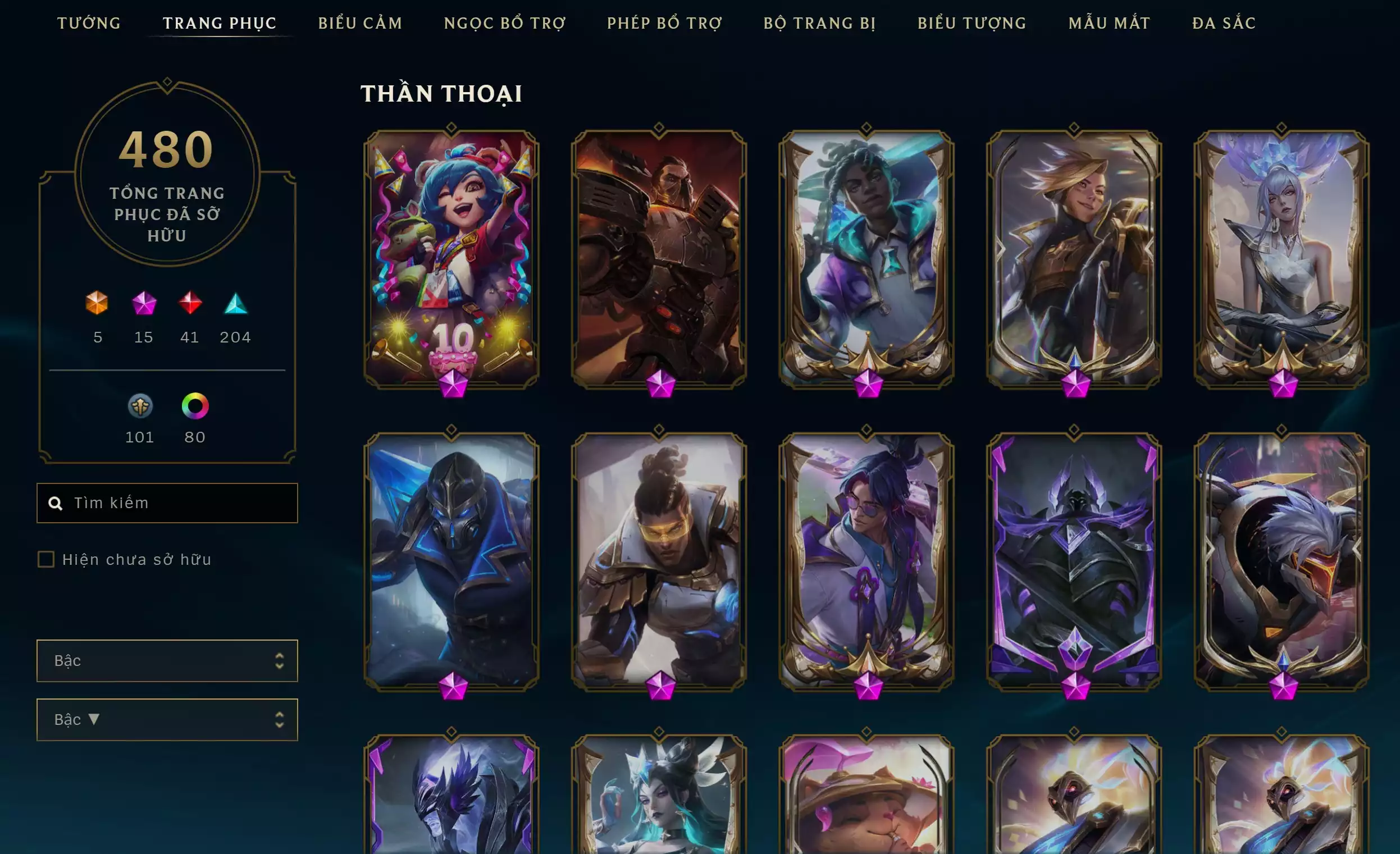 Ảnh 🔰 ACC VIP TFT - ĐẤU TRƯỜNG CHÂN LÝ 💎 10 PET TÍM 💎 2 SÀN TÍM 💎 15 PET TÍ NỊ THƯỜNG ✅  480 SKIN LOL