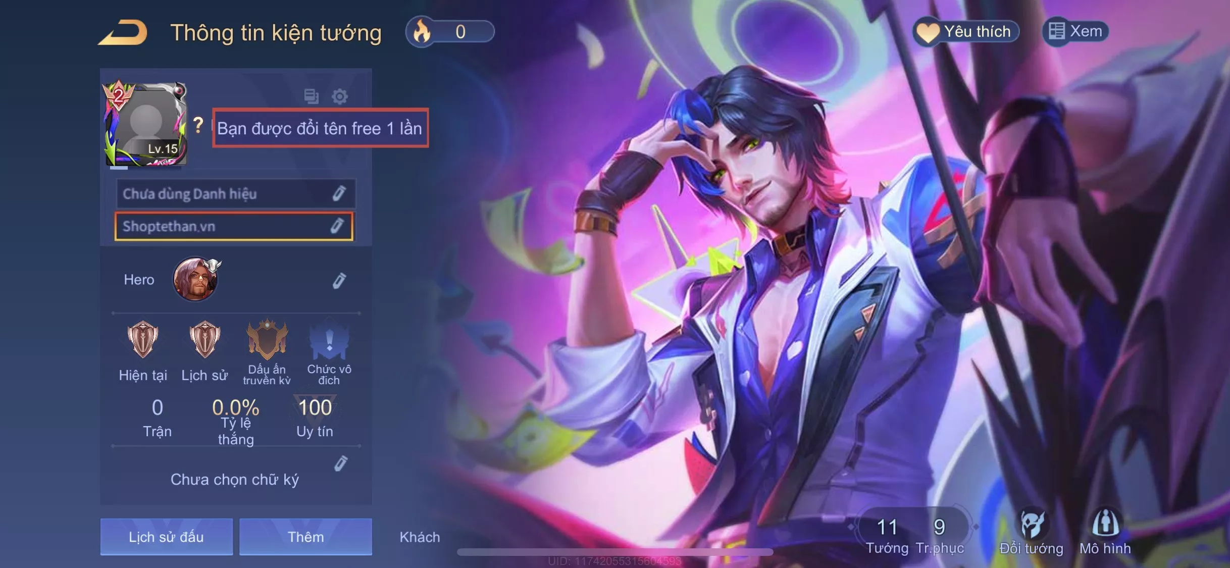 (SALE) ACC REG: FLORENTINO S-DREAMER BÁ VƯƠNG ÂM NHẠC, SẴN TƯỚNG, FREE ĐỔI TÊN, TRẮNG THÔNG TIN