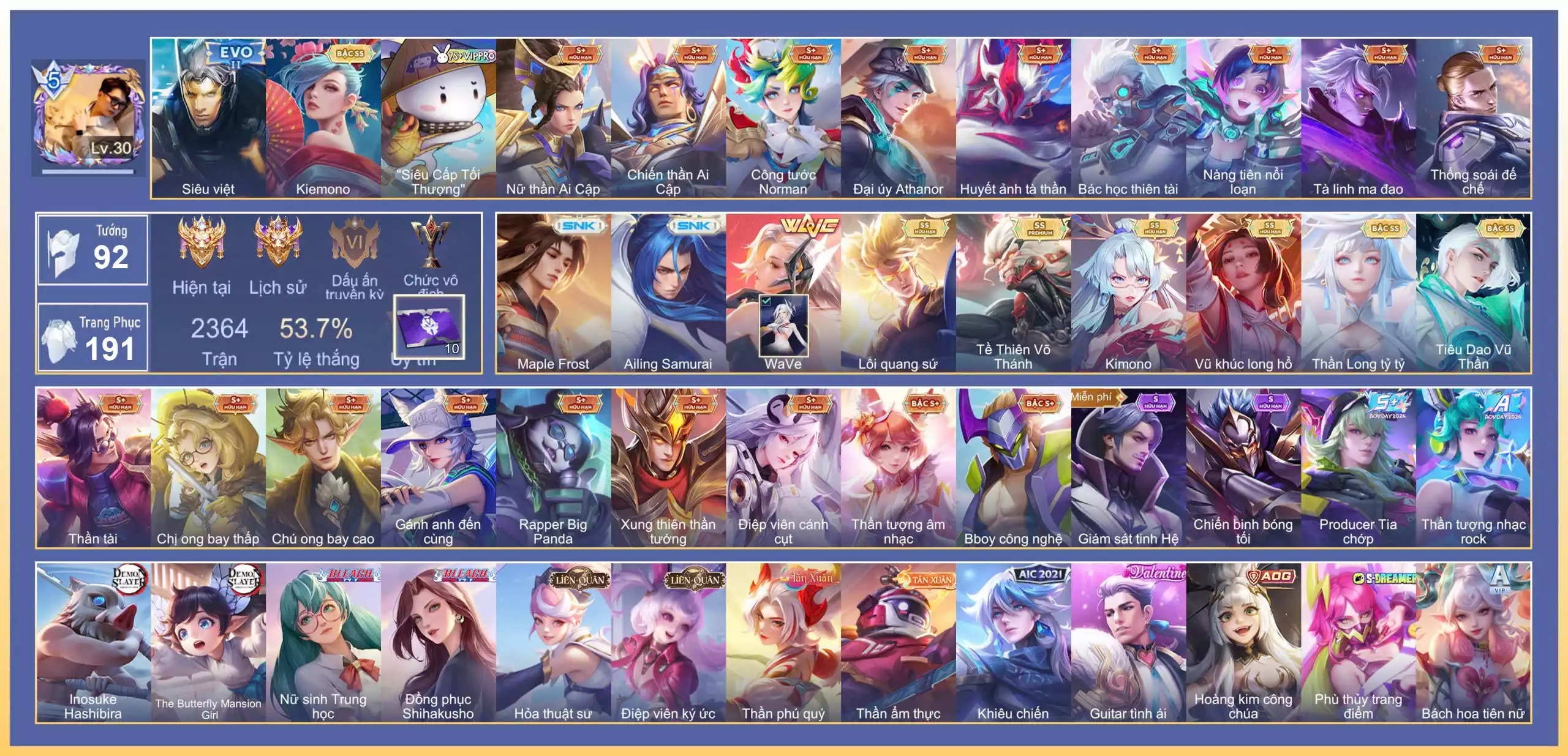 Ảnh Ryoma maple frost, Yena wave, Nak lôi, Khỉ tề thiên võ thánh, Veres kimono...MỖI SĐT