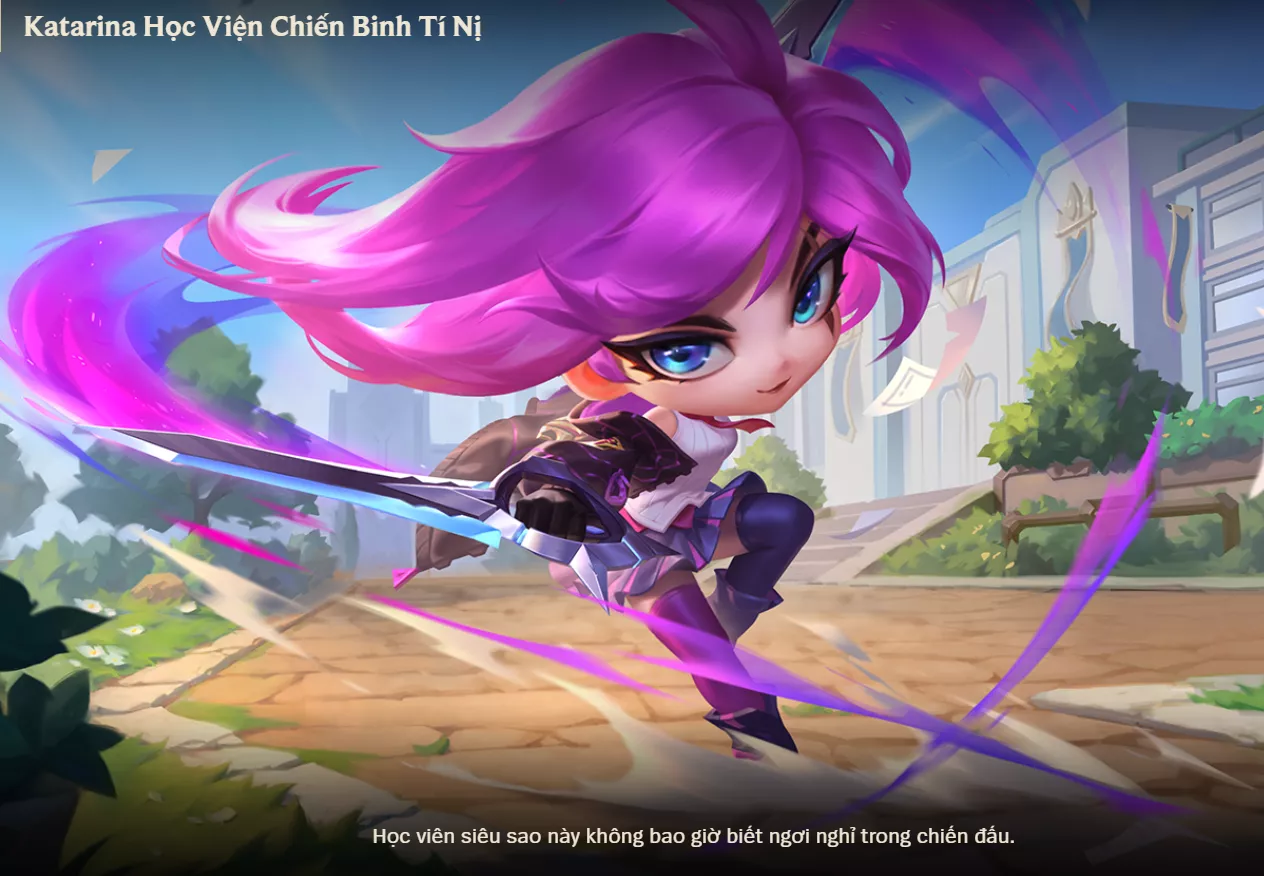 ACC TFT: Katarina học viện chiến binh Tí Nị + Chưởng bông sen tử thần học viện chiến binh, Dư 4 huy hiệu,  lv1 unrank, trắng thông tin