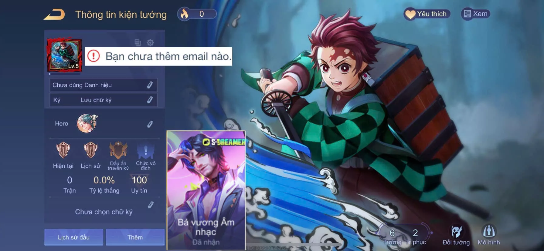 🔥GIẢM GIÁ🔥 ACC REG: Yan Tanjiro Kamado, Flo âm nhạc, sẵn tướng, trắng thông tin, free đổi tên