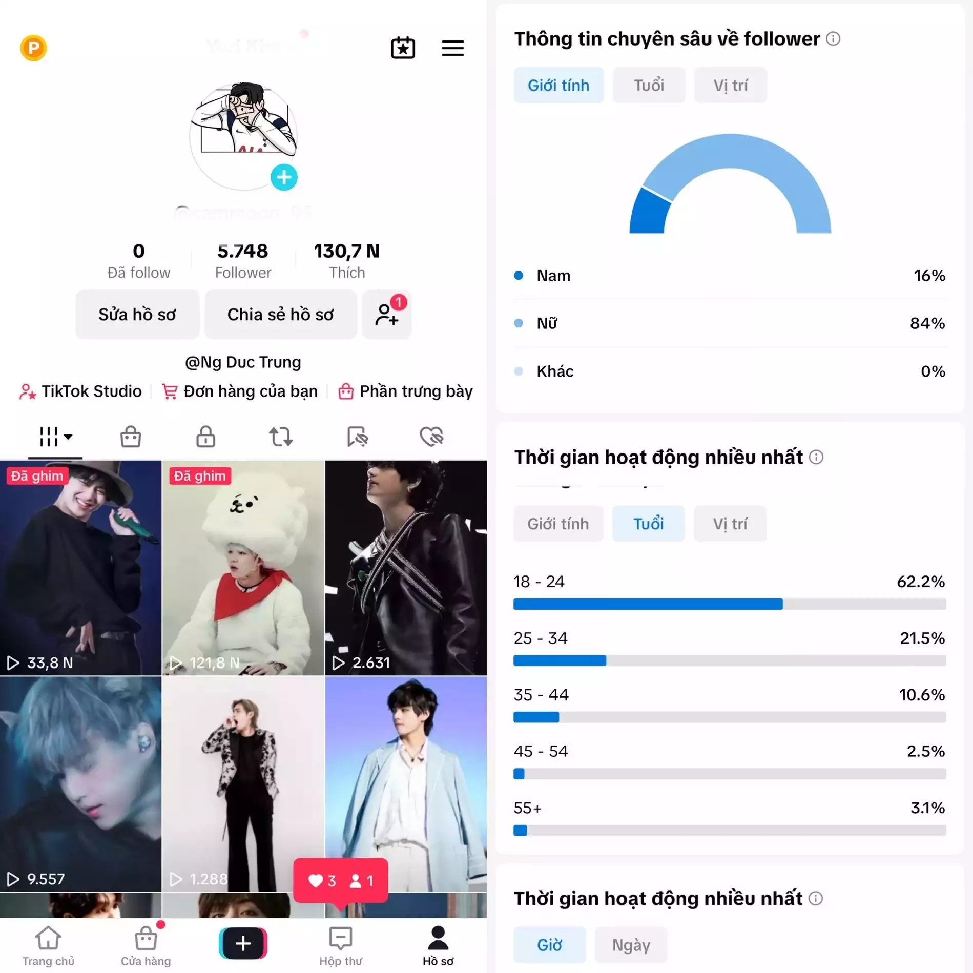 Chủ đề : Idol Nam - Follow VN - Có Live Studio, Tiktok Shop - An toàn, Bao đổi thông tin chính chủ.