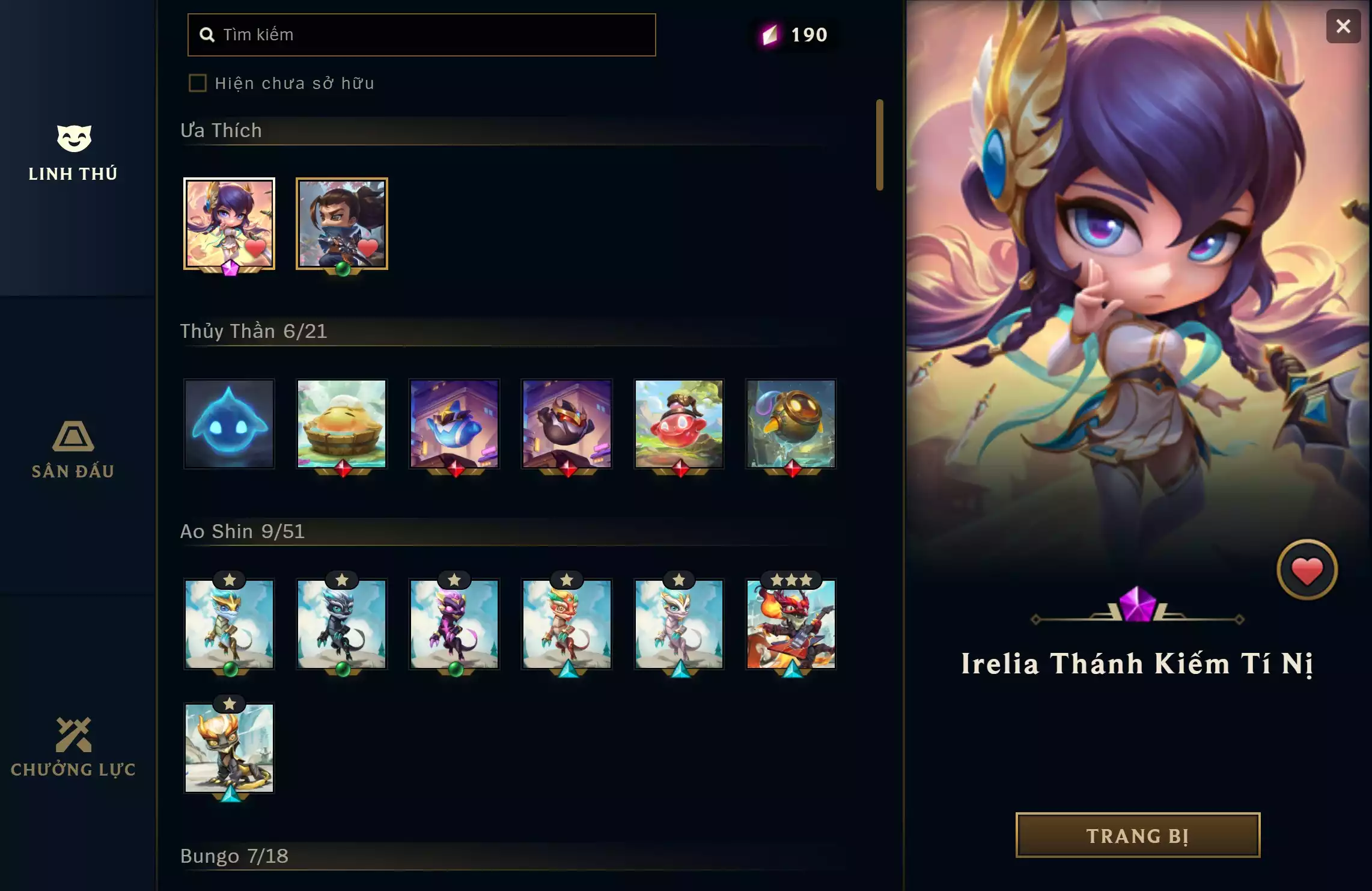 Ảnh 🔰 PET TÍM ▶ IRELIA THÁNH KIẾM TÍ NỊ  ✅ YASUO TÍ NỊ ⬆️ TRANG PHỤC - 28 SKIN ⬆️ YASUO MA KIẾM (HIỆU ỨNG HOẠT ẢNH CỰC MƯỢT) ⬆️ LUCIAN CAO BỒI (HIỆU ỨNG ĐÒN ĐÁNH SKILL CỰC ĐẸP)