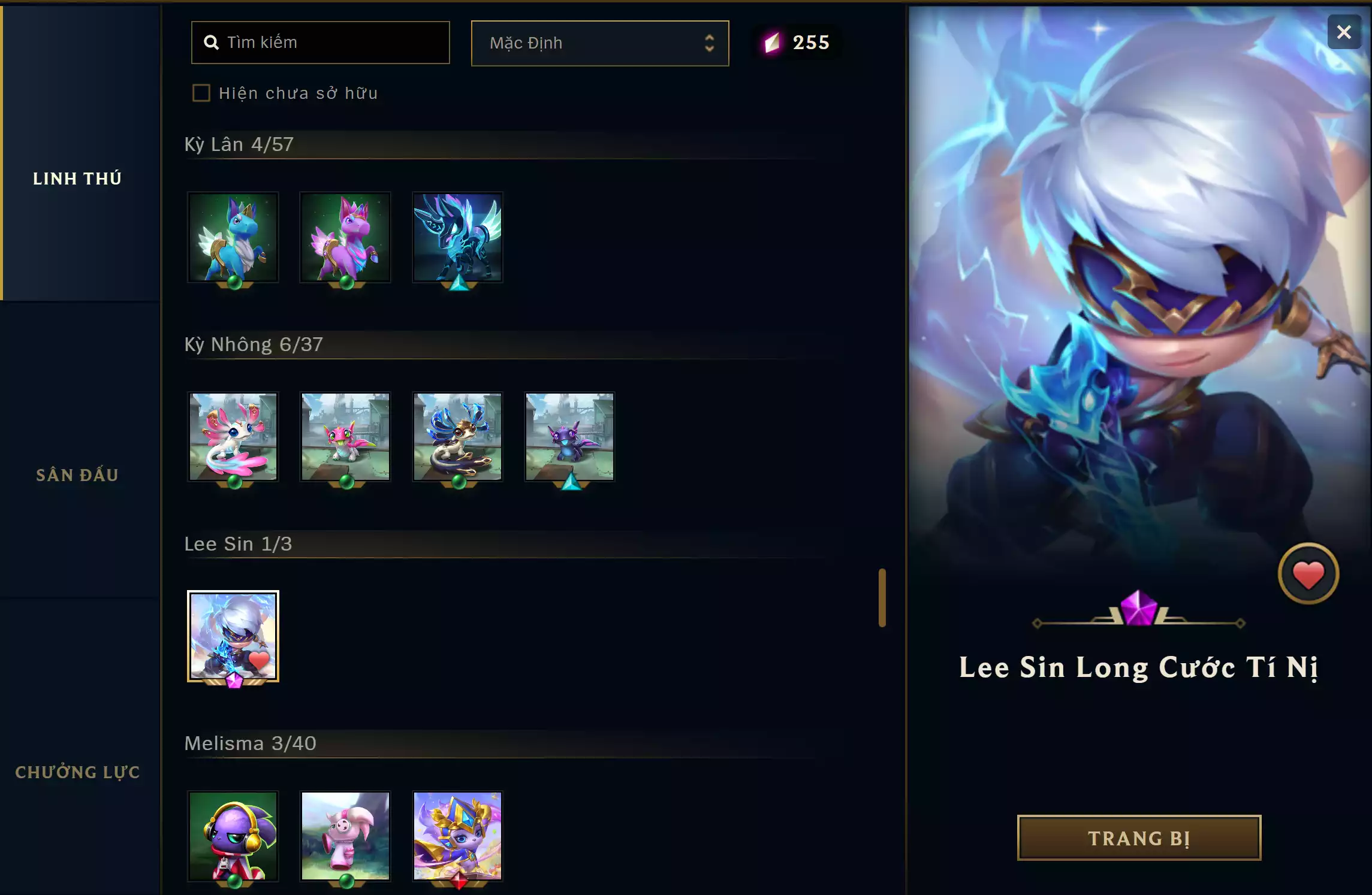 Ảnh 🔰 DRX AATROX TÍ NỊ ▶ LEESIN LONG CƯỚC TÍ NỊ ▶ YASUO LONG KIẾM TÍ NỊ 🔰SÀN TÍM ▶ SÂN ĐẤU GIẢI ĐẤU TINH VÕ (THUỘC TOP SÀN ĐẤU VIP NHẤT TFT - ĐTCL) ✅ TRANG PHỤC - 65 SKIN 🍁 UNRANK 🍁 CÓ THẺ ĐỔI TÊN INGAME