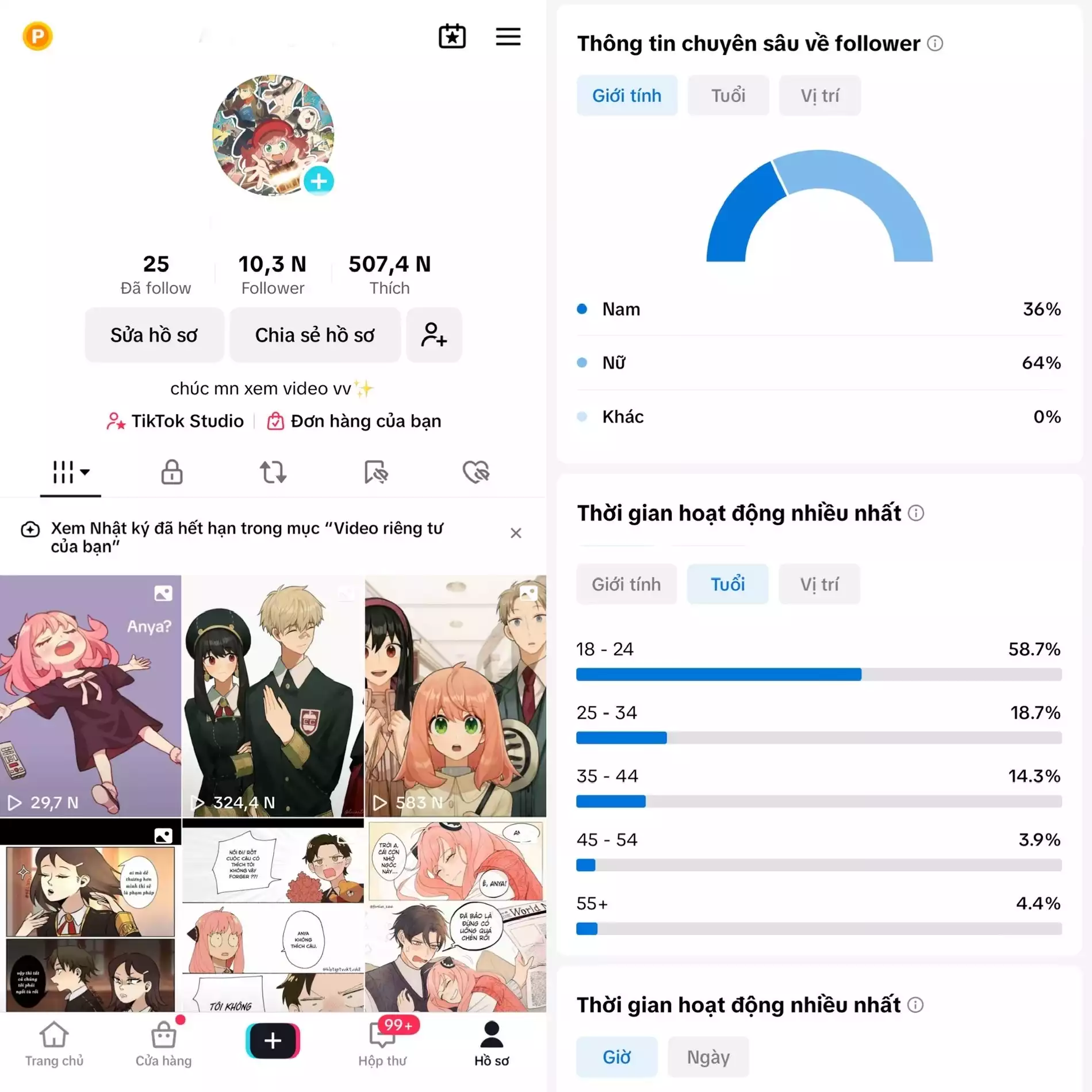 Chủ đề : Anime- Follow VN - Có Live Studio, Tiktok Shop - An toàn, Bao đổi thông tin chính chủ.