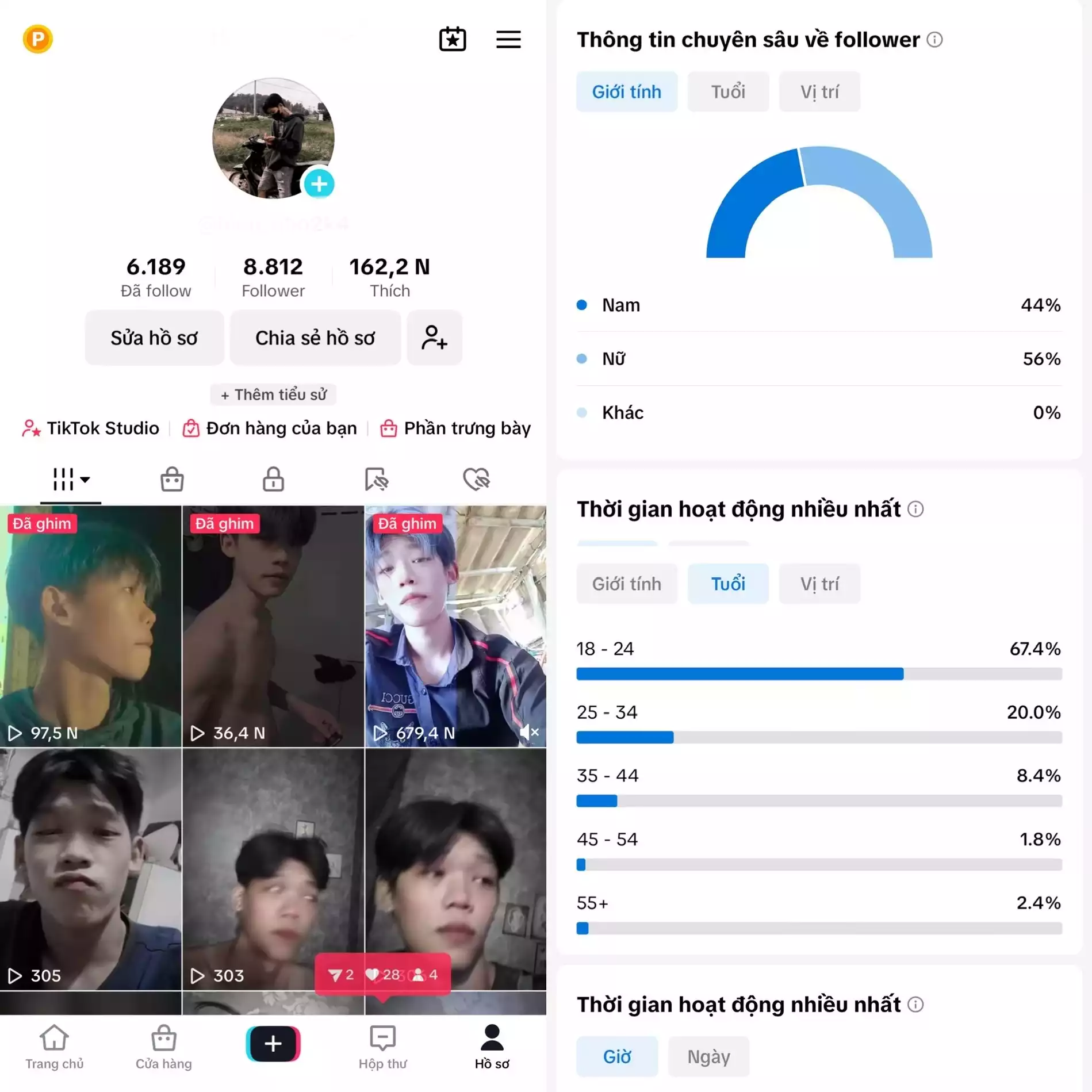 Chủ đề Cá Nhân Nam - Follow VN - Có Live Studio, Tiktok Shop - An toàn, Bao đổi thông tin chính chủ.