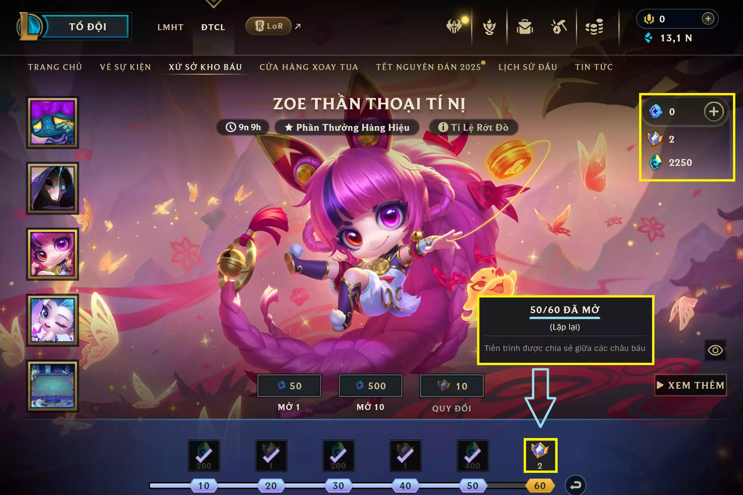 Ảnh ✅ TFT - MAIN NỮ  ▶ T1 ORIANA TÍ NỊ ▶ ASHE CAO BỒI TÍ NỊ ▶ ARCANE JINX ĐỘT PHÁ ⬆️ 6 CHƯỞNG LỰC LIMIT ĐẸP MẮT ➡️ CHƯỞNG - LỆNH T1 SÓNG ÂM ➡️ CHƯỞNG - ĐẠI BĂNG TIỄN CAO BỒI ➡️ CHƯỞNG - ARCANE TÊN LỬA ĐẠN DẠO SIÊU KHỦNG KHIẾP ✅ 3 TÍ NỊ THƯỜNG 🍁 DƯ 2 HUY CHƯƠNG (50/60)