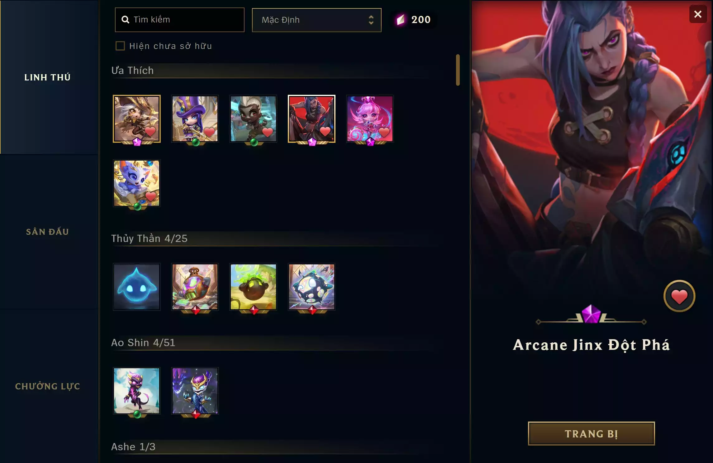 Ảnh ✅ TFT - MAIN NỮ  ▶ T1 ORIANA TÍ NỊ ▶ ASHE CAO BỒI TÍ NỊ ▶ ARCANE JINX ĐỘT PHÁ ⬆️ 6 CHƯỞNG LỰC LIMIT ĐẸP MẮT ➡️ CHƯỞNG - LỆNH T1 SÓNG ÂM ➡️ CHƯỞNG - ĐẠI BĂNG TIỄN CAO BỒI ➡️ CHƯỞNG - ARCANE TÊN LỬA ĐẠN DẠO SIÊU KHỦNG KHIẾP ✅ 3 TÍ NỊ THƯỜNG 🍁 DƯ 2 HUY CHƯƠNG (50/60)
