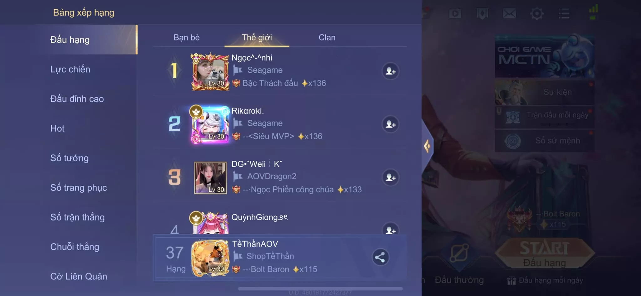 Ảnh (VIP 10 - 410K QH) FULL SKIN LIÊN QUÂN, 21 ẤN, MÁC THÁCH ĐẤU, 2 CỤC TÍM, ĐỔI ĐƯỢC AVATAR, GIAO DỊCH AN TOÀN, BẢO HÀNH ĐẦY ĐỦ