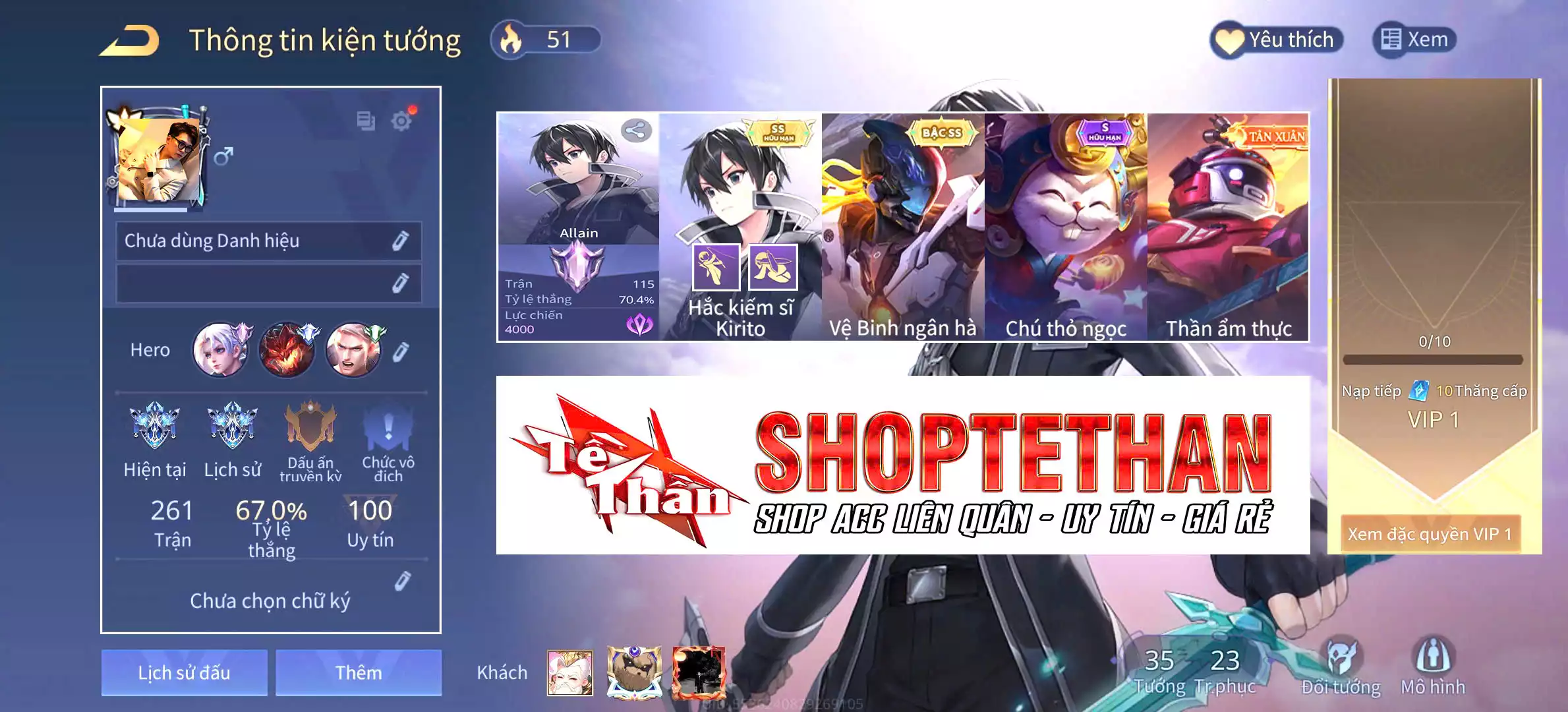 Yorn Vệ Binh ngân hà, Allain Kirito Hắc kiếm sĩ... trắng thông tin