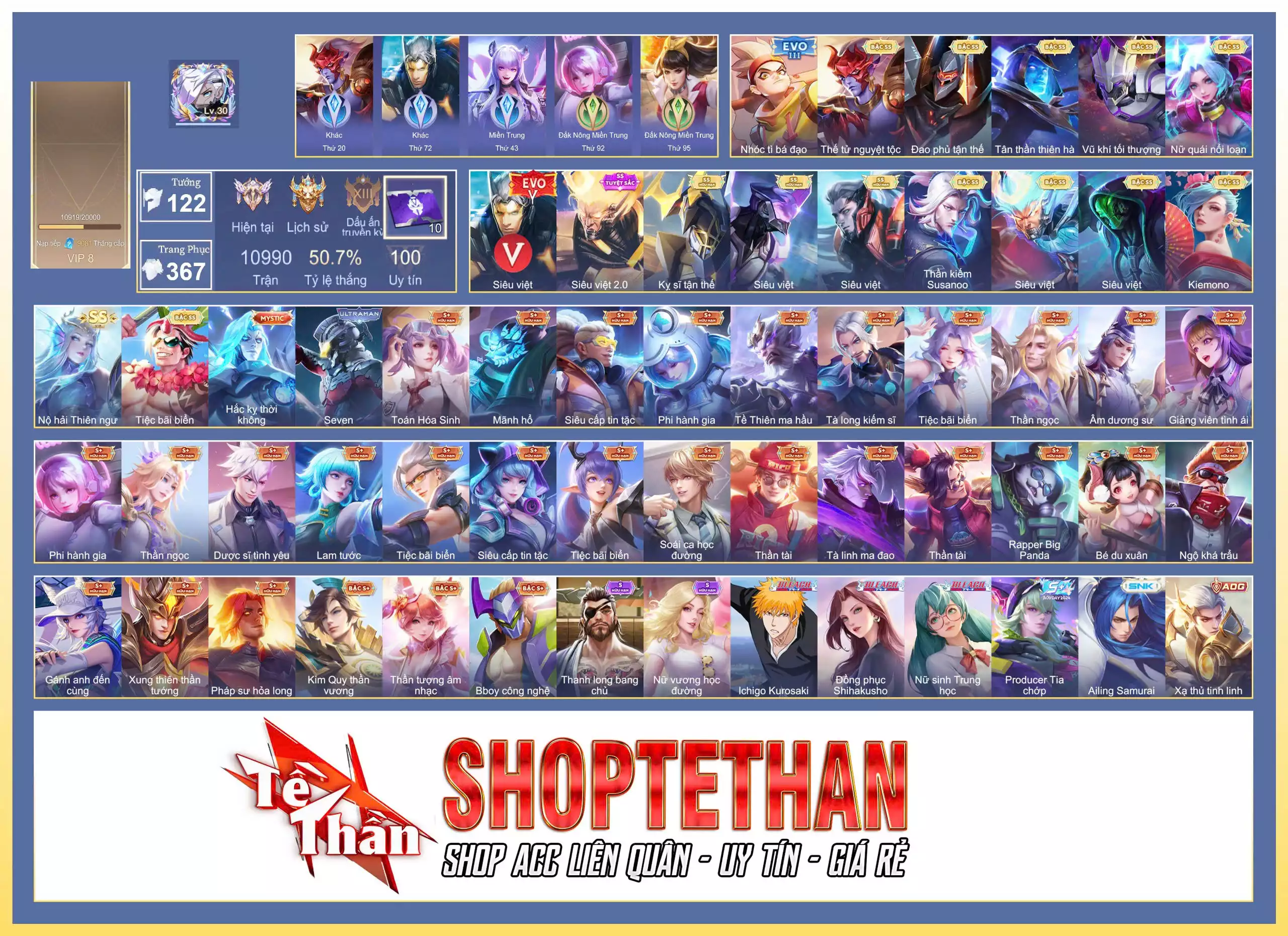 TOP MIỀN: Yorn, Iggy, Nakroth. Nakroth siêu việt EVO 5, Ngộ không siêu việt 2.0, Triệu Vân kỵ sĩ tận thế...