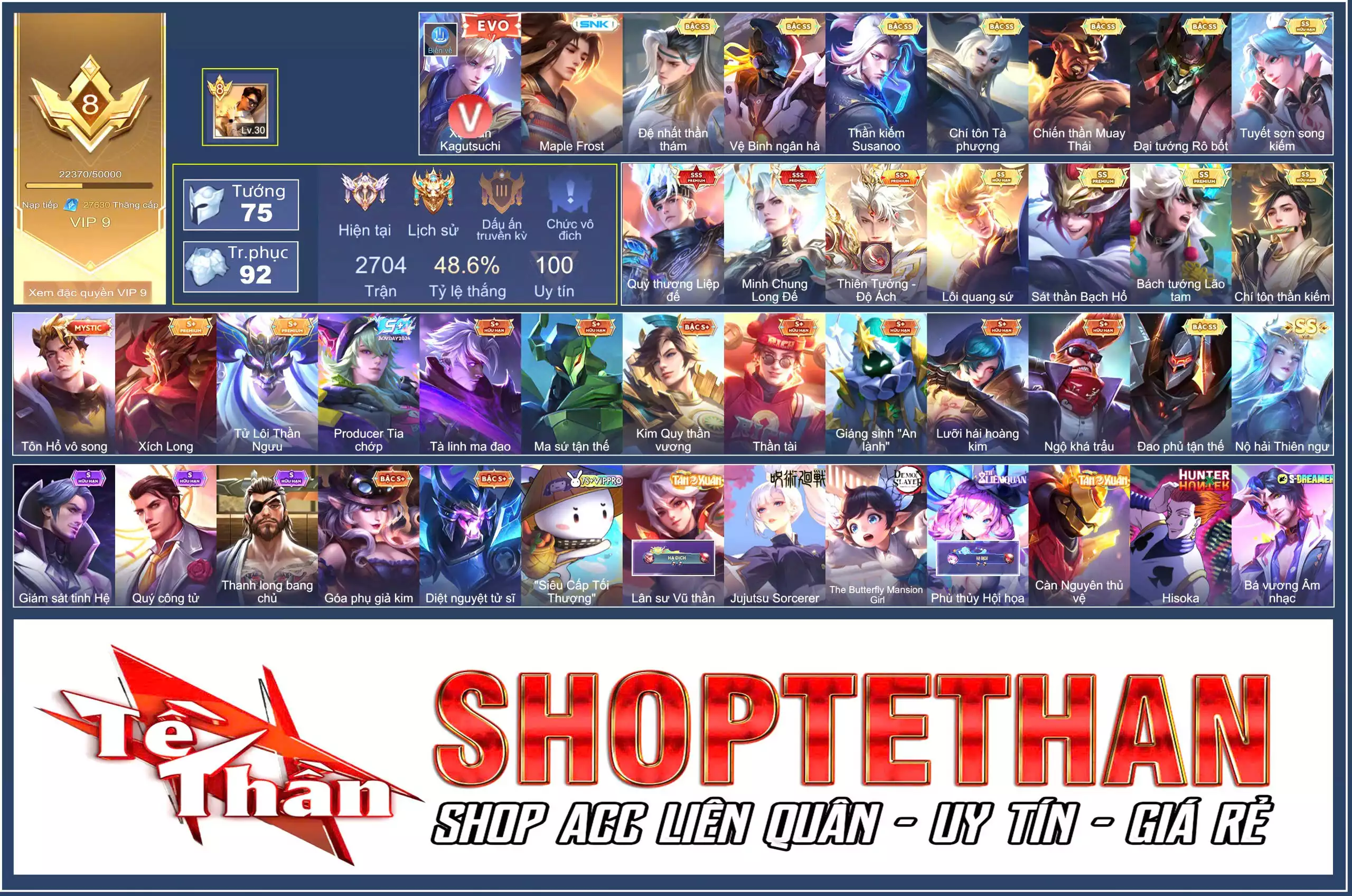 Valhein EVO 5, Triệu Vân Minh Chung Long Đế, Nakroth Quỷ Thương Liệp Đế, Billow Thiên Tướng - Độ Ách...