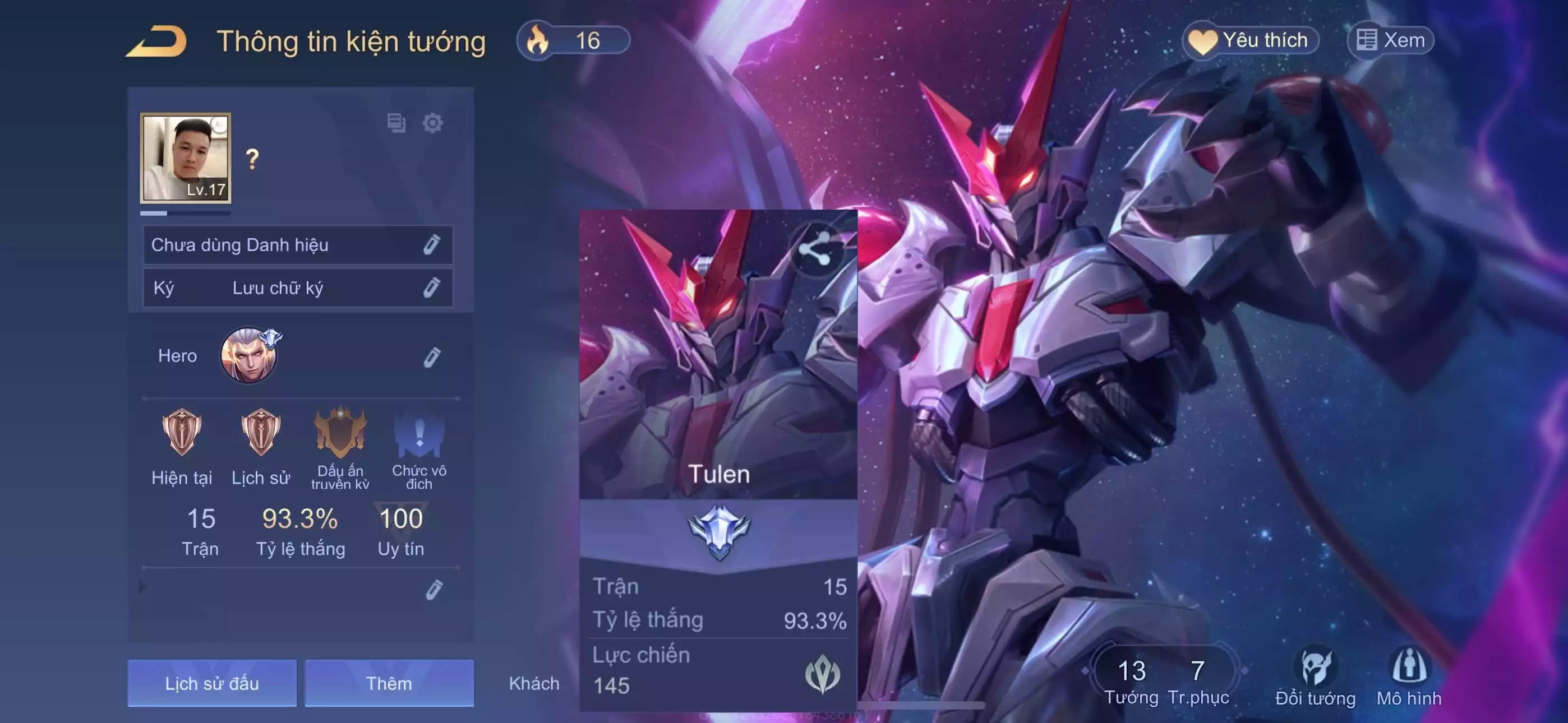 Tulen Robot,.. trắng thông tin