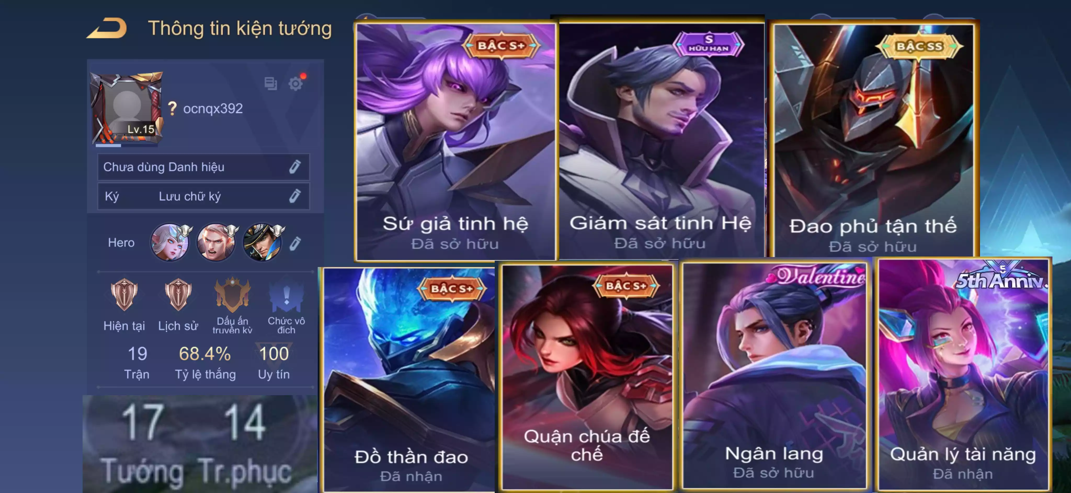 Omen Đao Phủ Tận Thế, Flo Tinh Hệ, Zata Tinh Hệ, Hayate Ngân Lang,...Trắng all thông tin