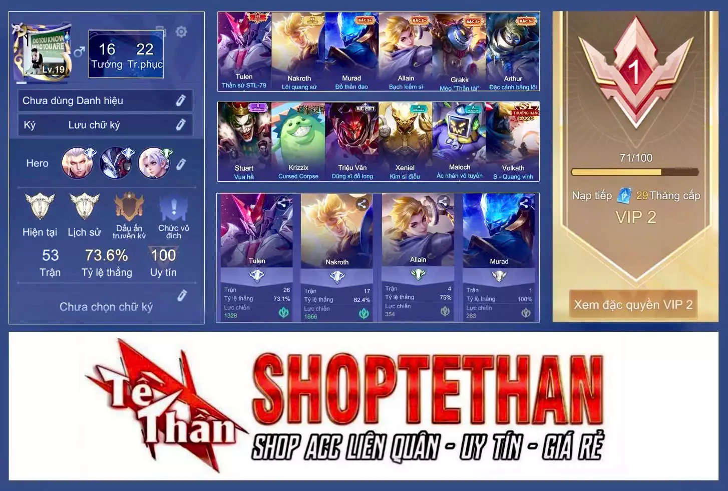 Tulen Thần sứ ST.L-79, Nakroth Lôi Quang Sứ...TRẮNG THÔNG TIN