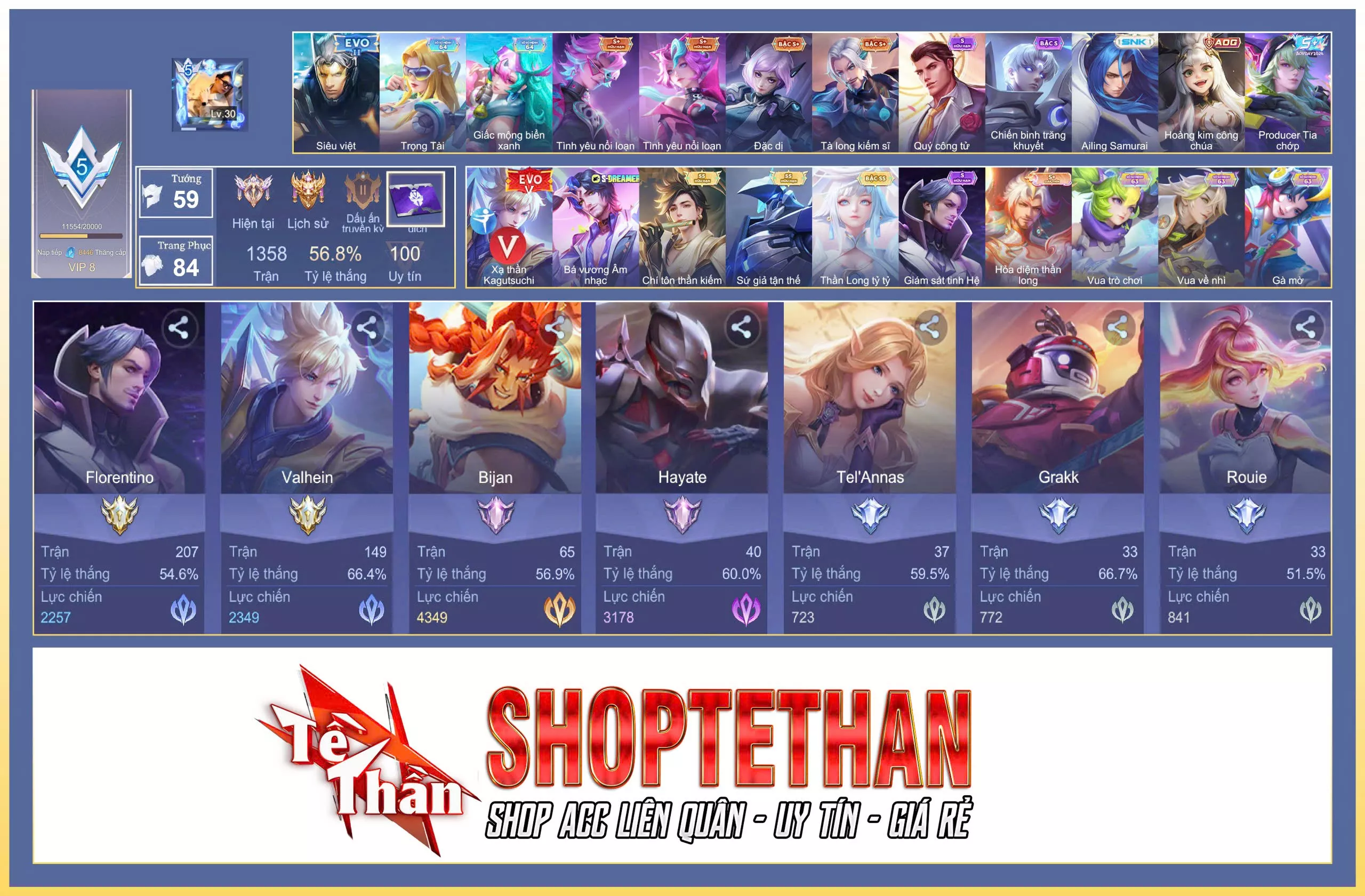 Valhein EVO 5, Violet Thần long tỷ tỷ, Murad Chí tôn thần kiếm, Elsu Sứ giả tận thế... CHỈ CÀI SDT