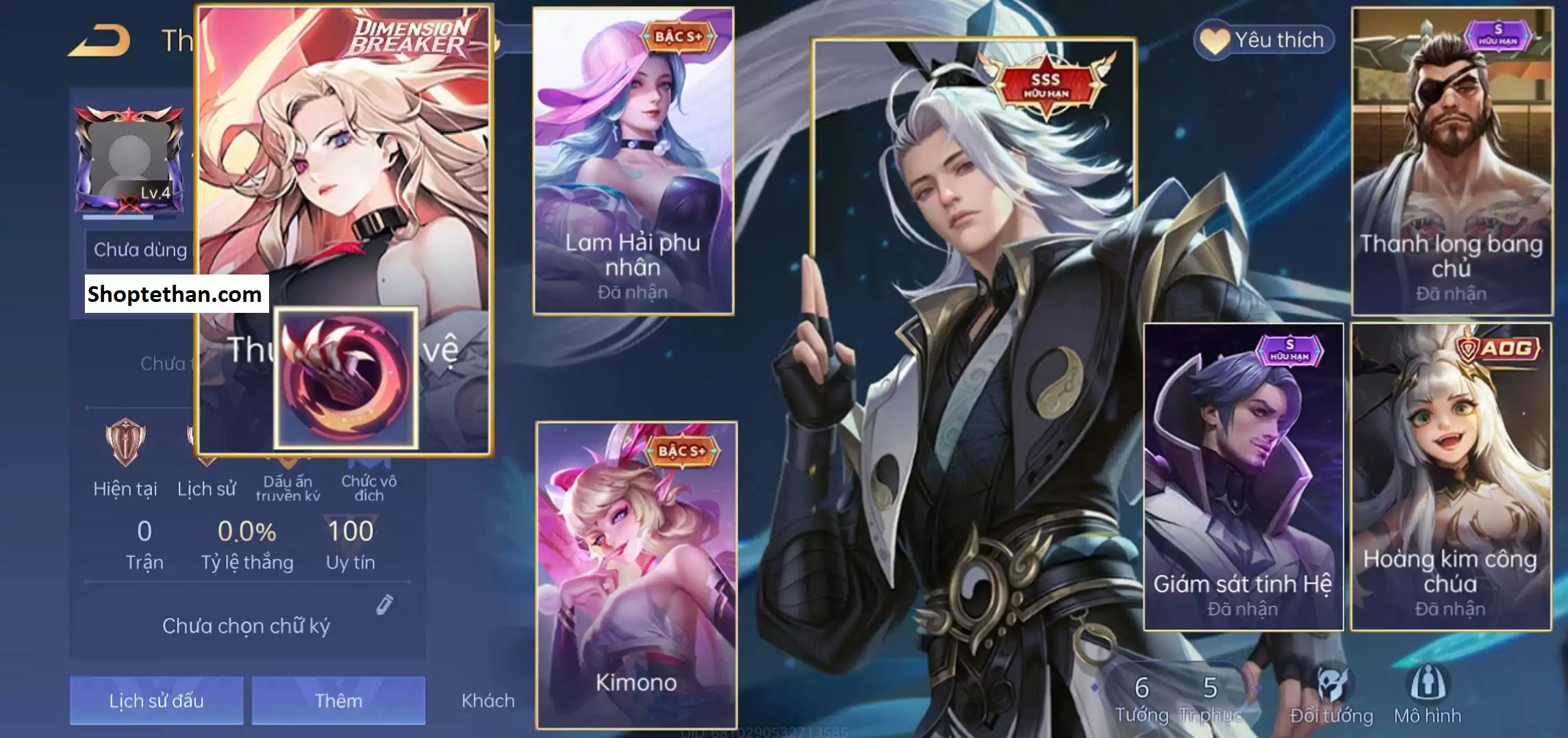 ACC REG LQ: Lauriel Thứ nguyên vệ thần, Tulen Chí tôn kiếm tiên, Florentino Giám sát tinh hệ, Veera Kimono... trắng thông tin