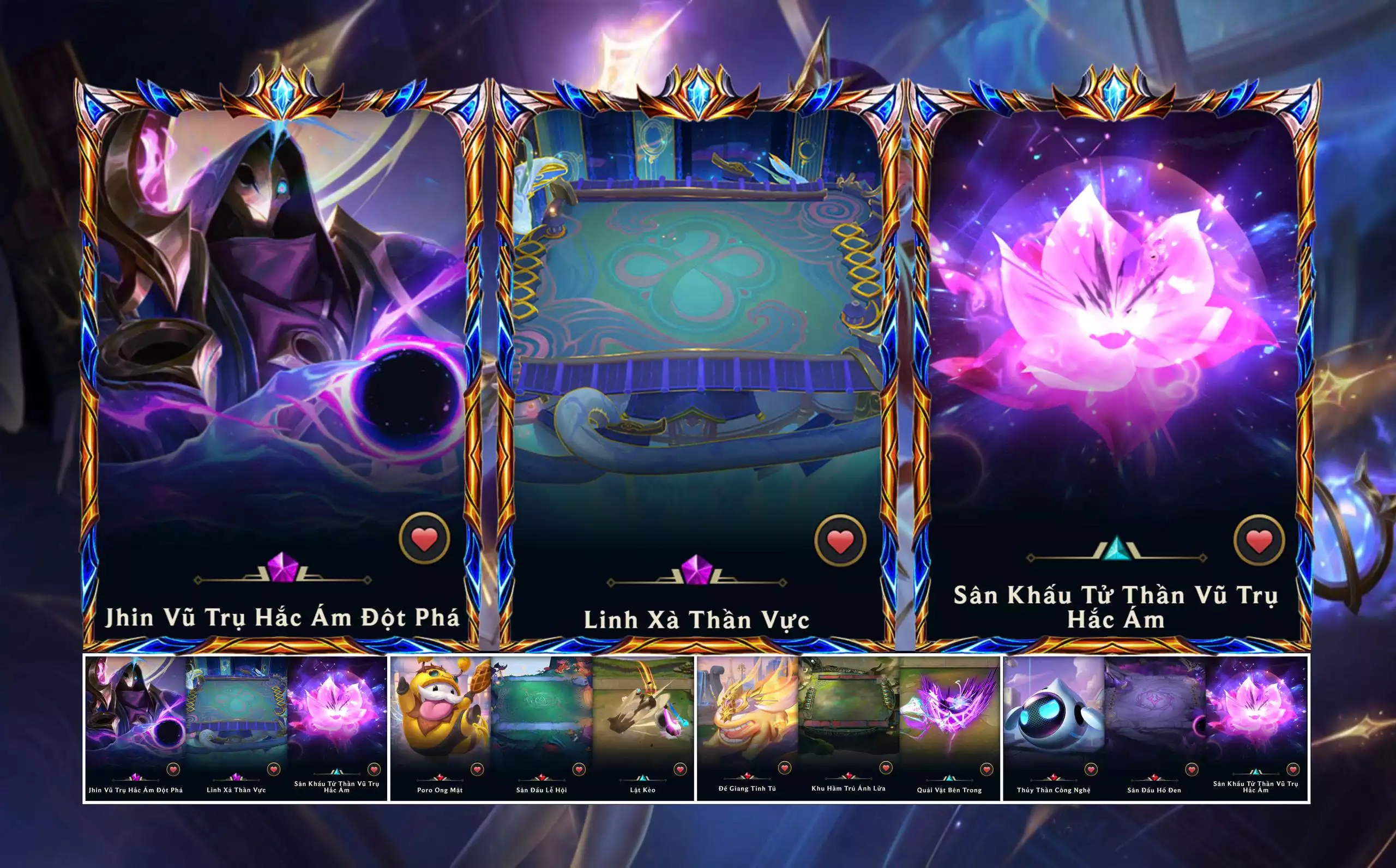 ACC TFT: Pet Jhin vũ trụ hắc ám đột phá, Sân đấu Linh Xà Thần Vực, Chưởng lực Sân Khấu Tử Thần Vũ Trụ Hắc Ám...