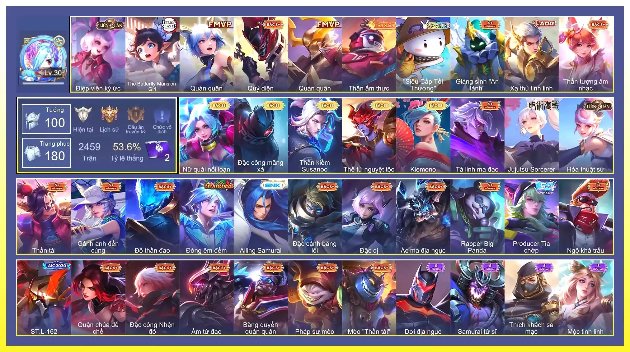 Butterfly Nữ Quái Nổi Loạn, Yorn Thế Tử Nguyệt Tộc, Quillen Đặc công mãng xà, Richter Kiếm thần Susanoo, Airi Kiemono…