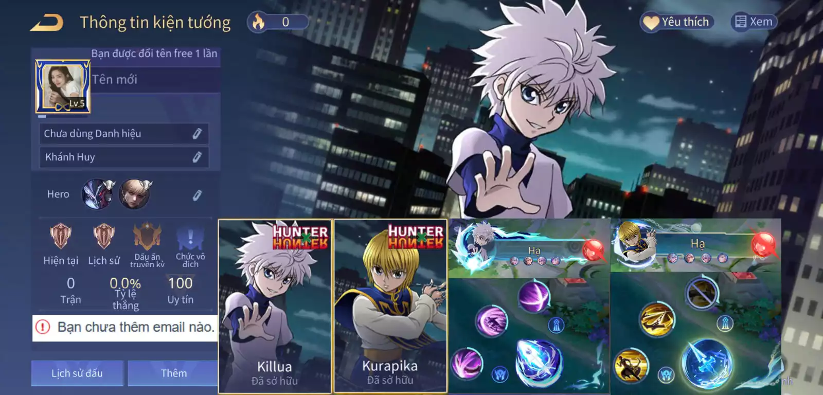 Nakroth Killua, Enzo Kurapika...TRẮNG THÔNG TIN