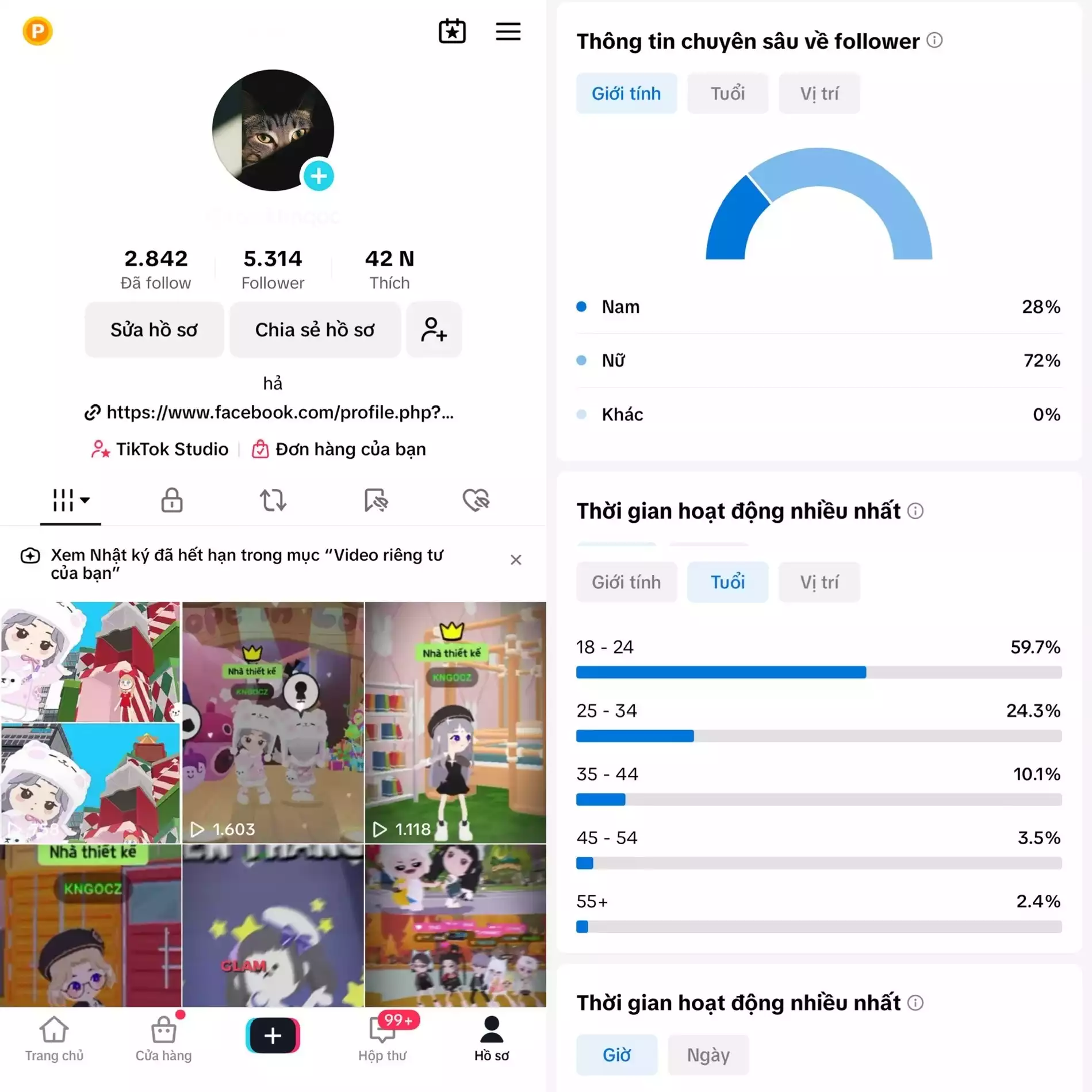 Tệp Follow đa số 18 - 24 tuổi phù hợp chuyển đổi GAME - 3 hệ thống live : live thường, live màn hình, studio game.
