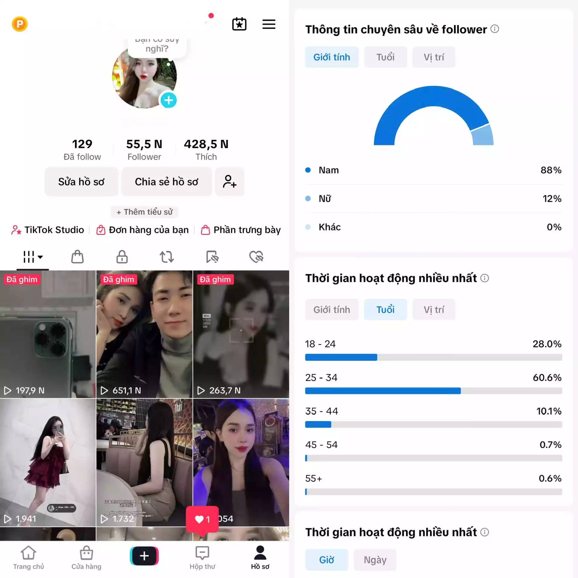 Chủ đề : Cá Nhân Nữ - Follow VN - Có Live Studio, Tiktok Shop - An toàn, Bao đổi thông tin chính chủ.