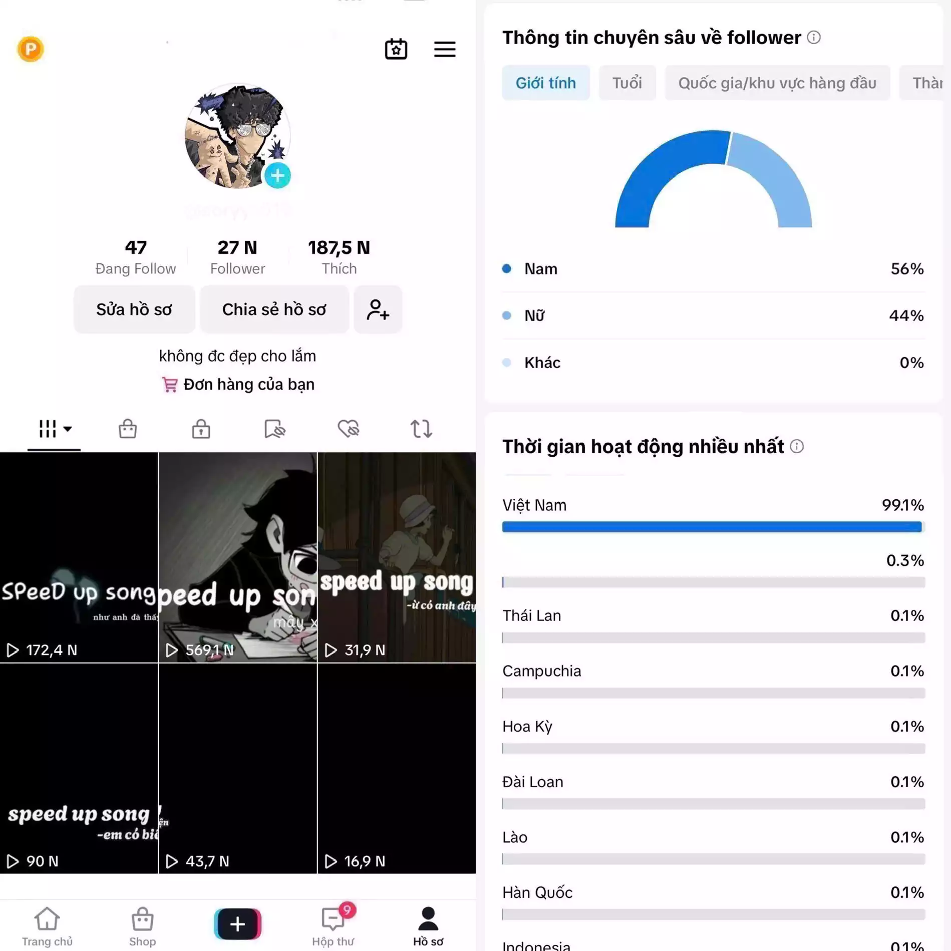 Chủ đề Nhạc - Follow VN - Có Live Studio, Tiktok Shop - An toàn, Bao đổi thông tin chính chủ.
