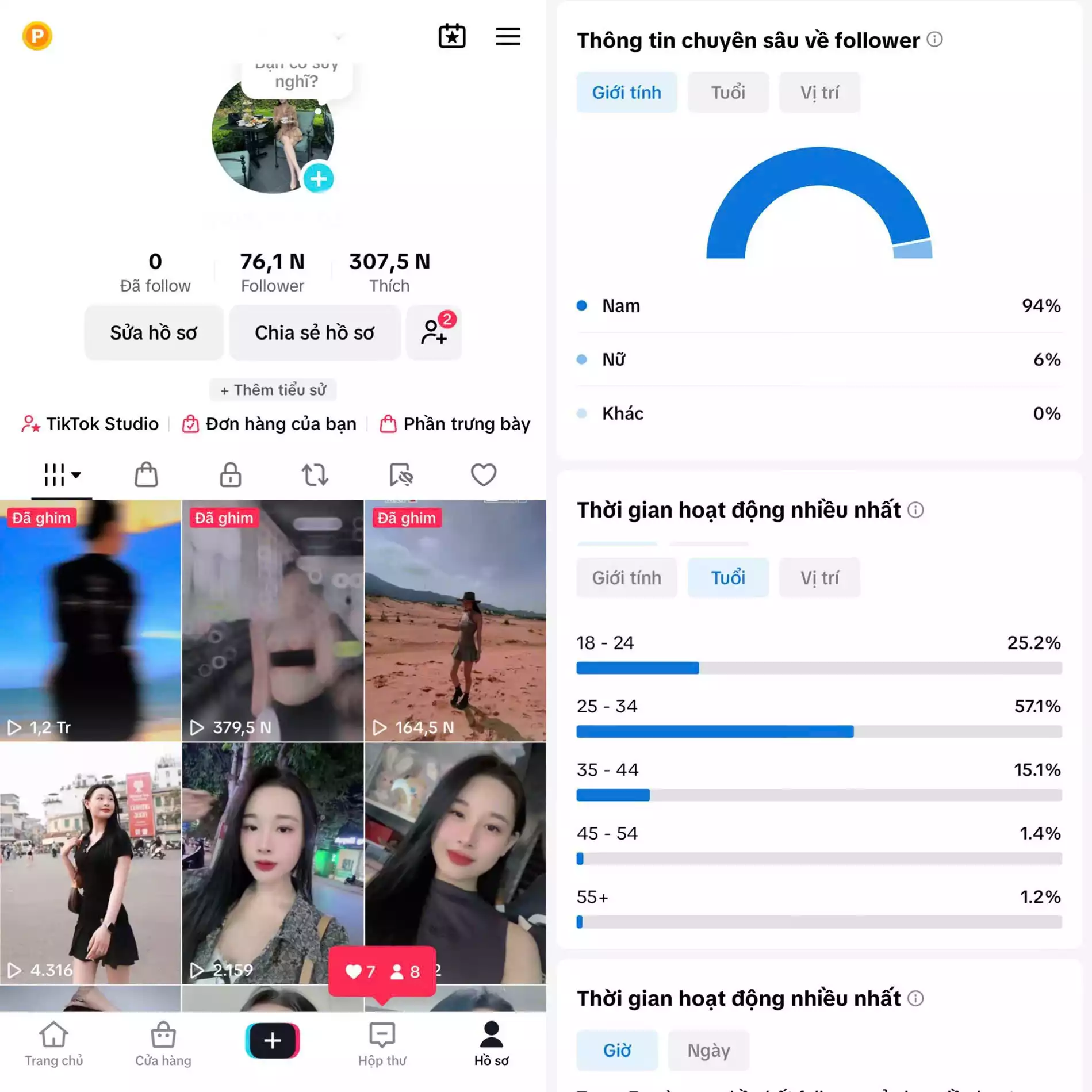 Chủ đề : Cá Nhân - Follow VN - Có Live Studio, Tiktok Shop - An toàn, Bao đổi thông tin chính chủ.