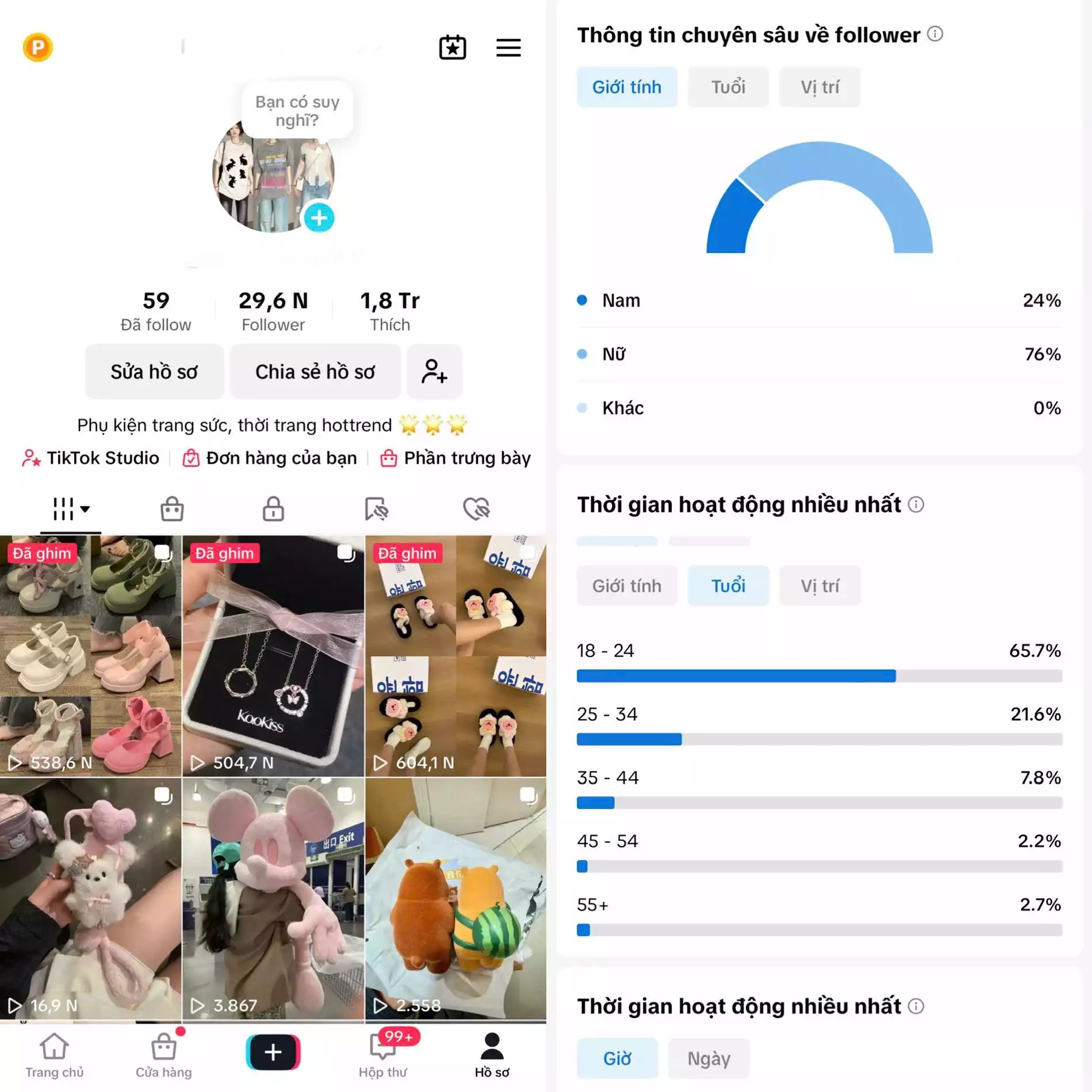 Chủ đề : Thời Trang Nữ - Follow VN - Có Live Studio, Tiktok Shop - An toàn, Bao đổi thông tin chính chủ.