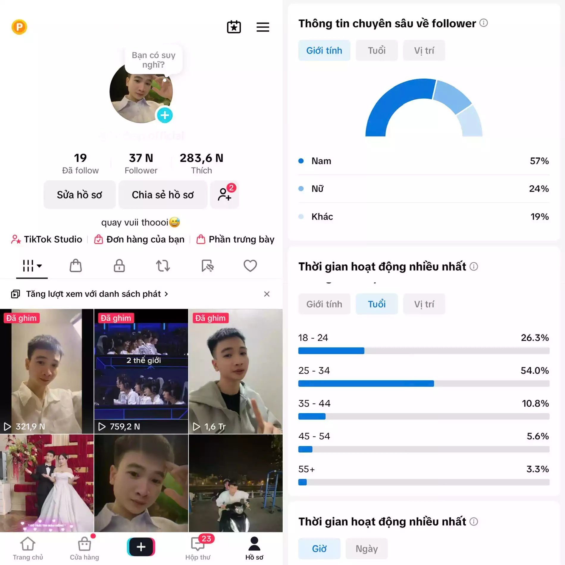 Chủ đề : Cá Nhân - Follow VN - Có Live Studio, Tiktok Shop - An toàn, Bao đổi thông tin chính chủ.